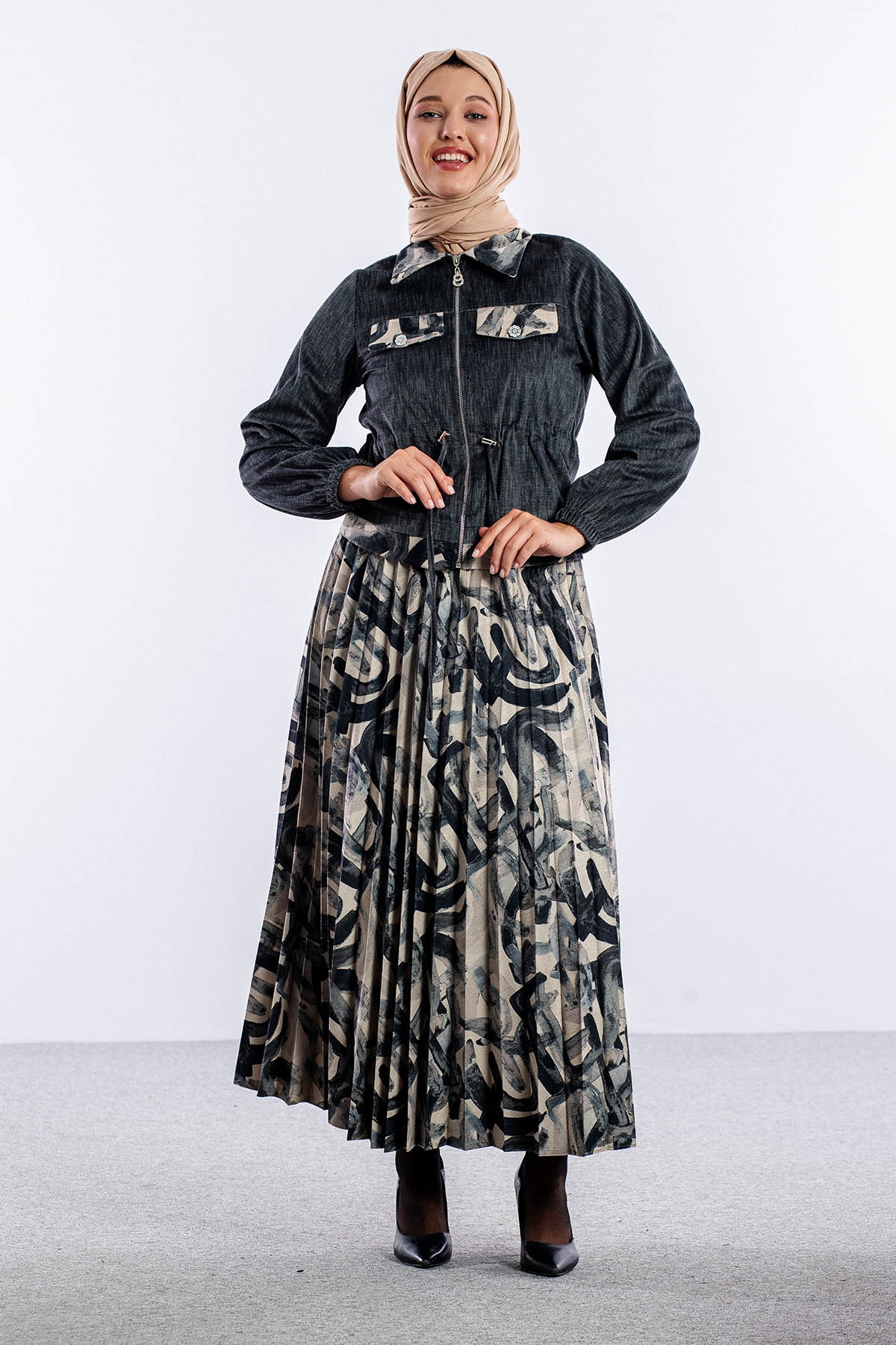 3668 E.takim 38-46 Desenli - Siyah - 1