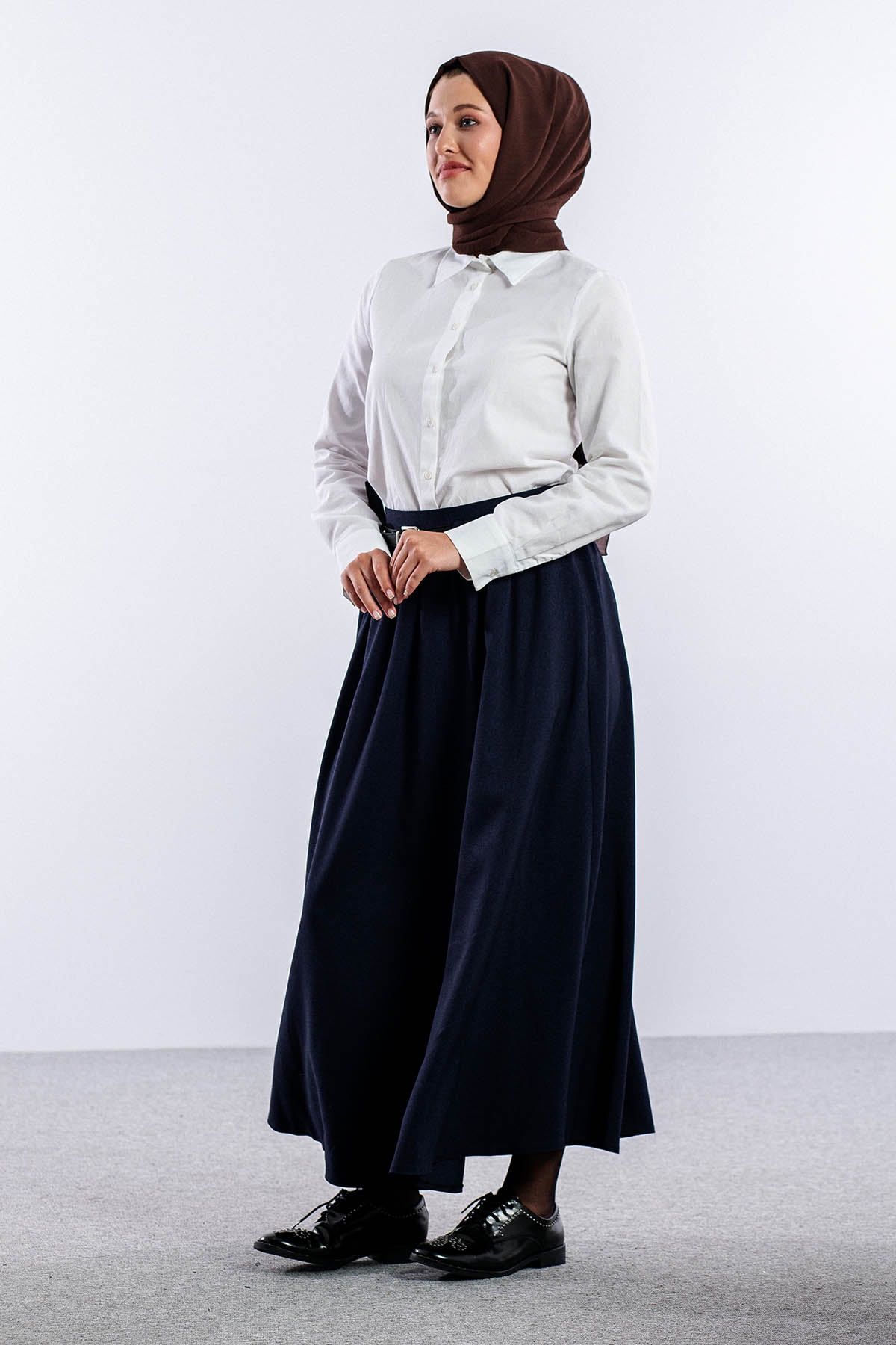 3672 Etek 38-48 Kis Kumas - Lacivert - 1