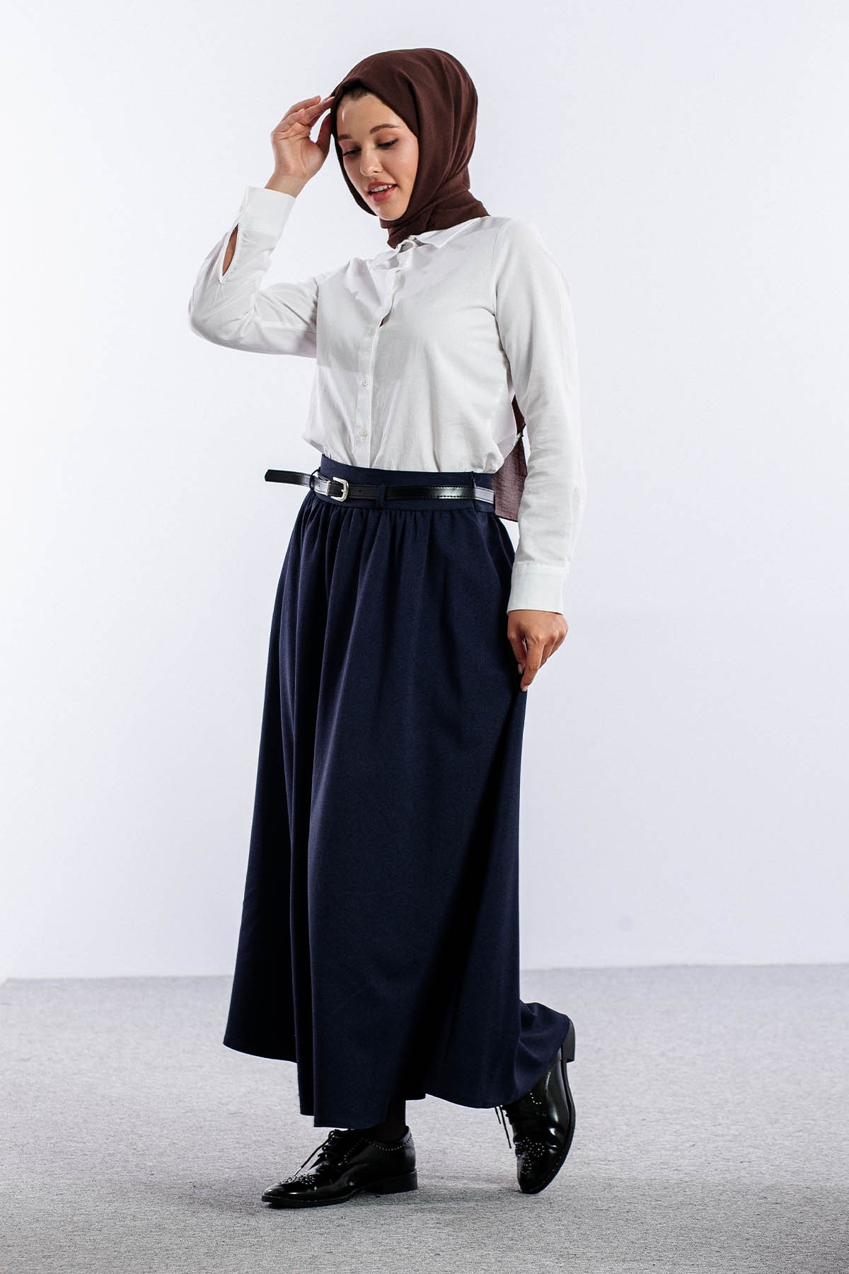 3672 Etek 38-48 Kis Kumas - Lacivert - 2