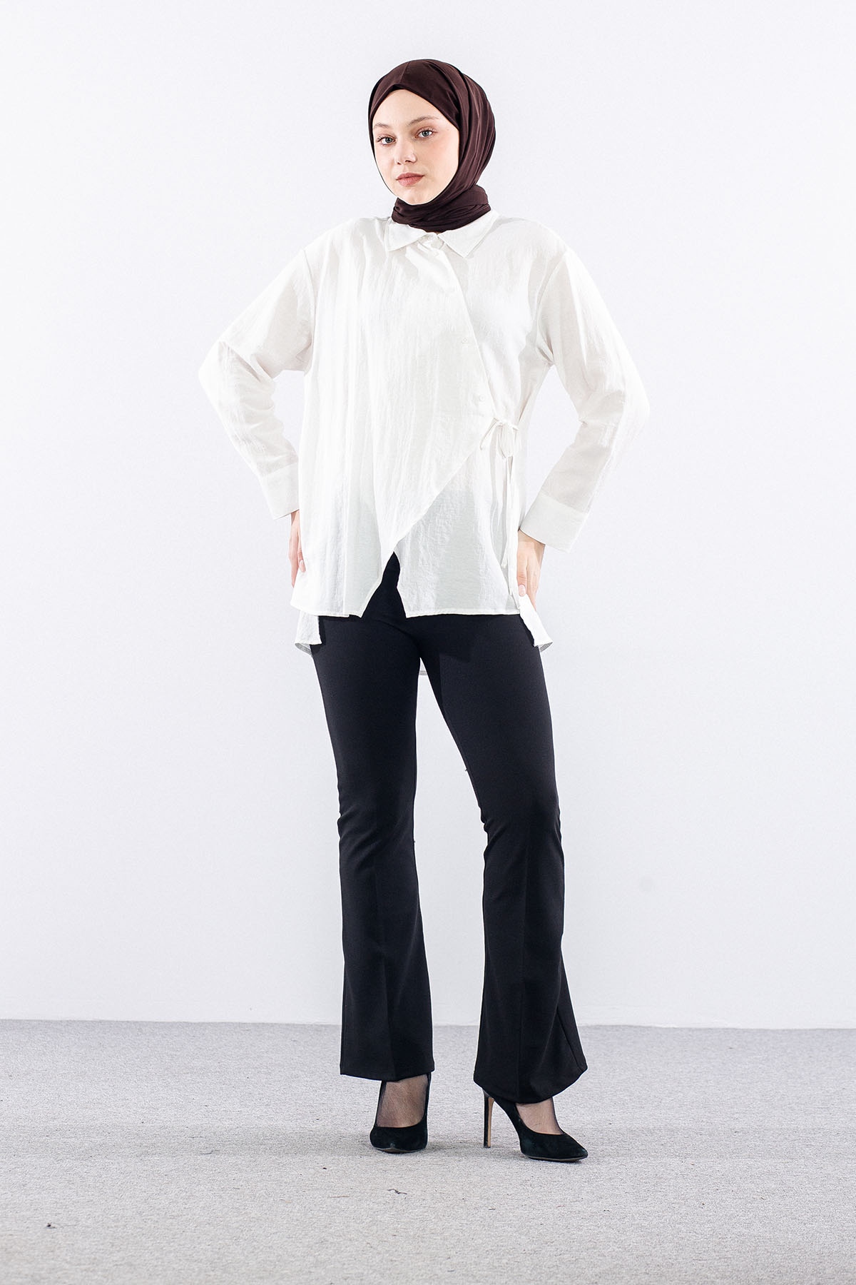 36894 Gömlek Tek Bagli - Ekru - 1