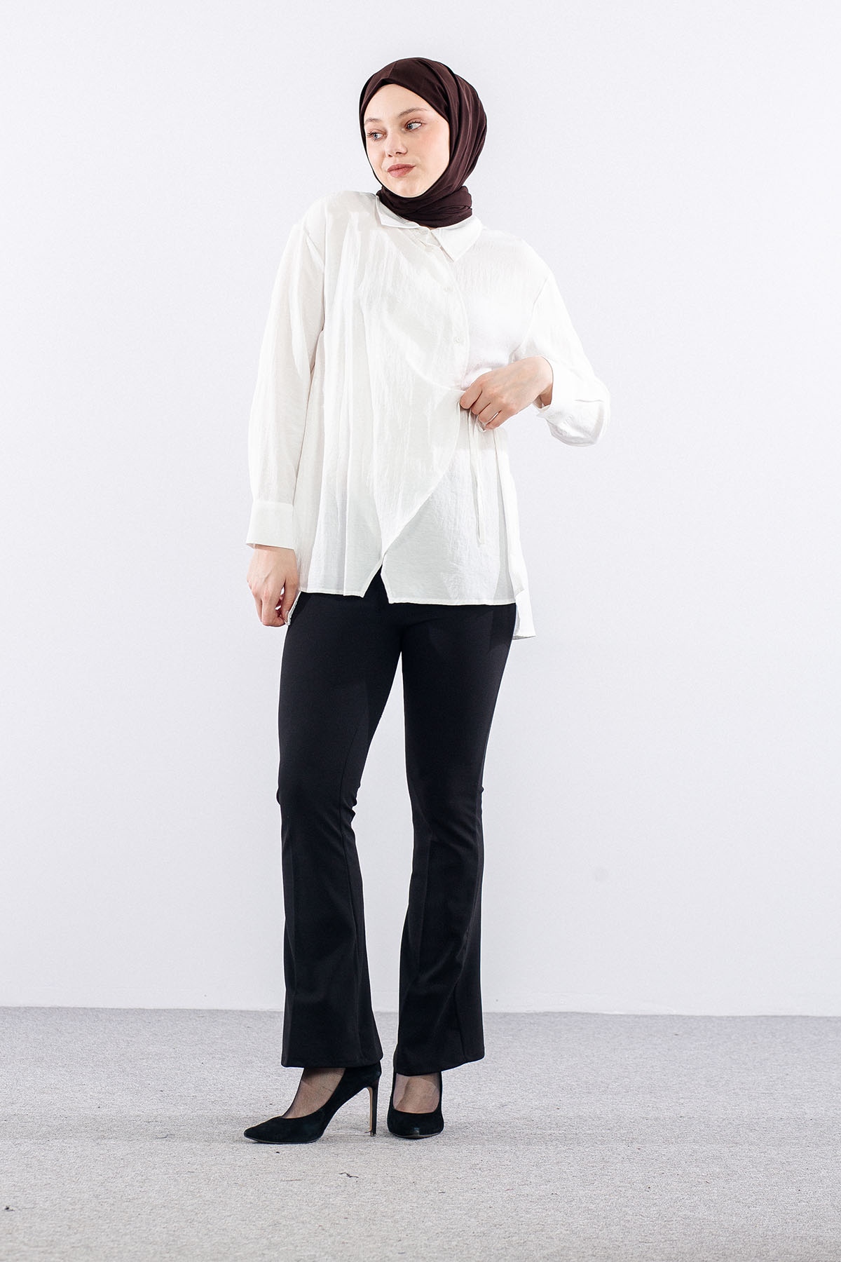 36894 Gömlek Tek Bagli - Ekru - 2