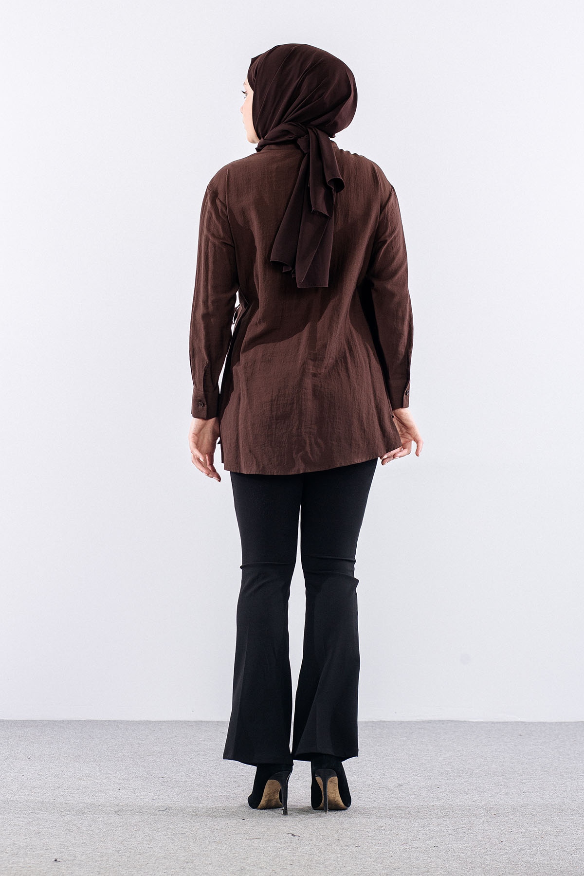 36894 Gömlek Tek Bagli - Kahve - 4