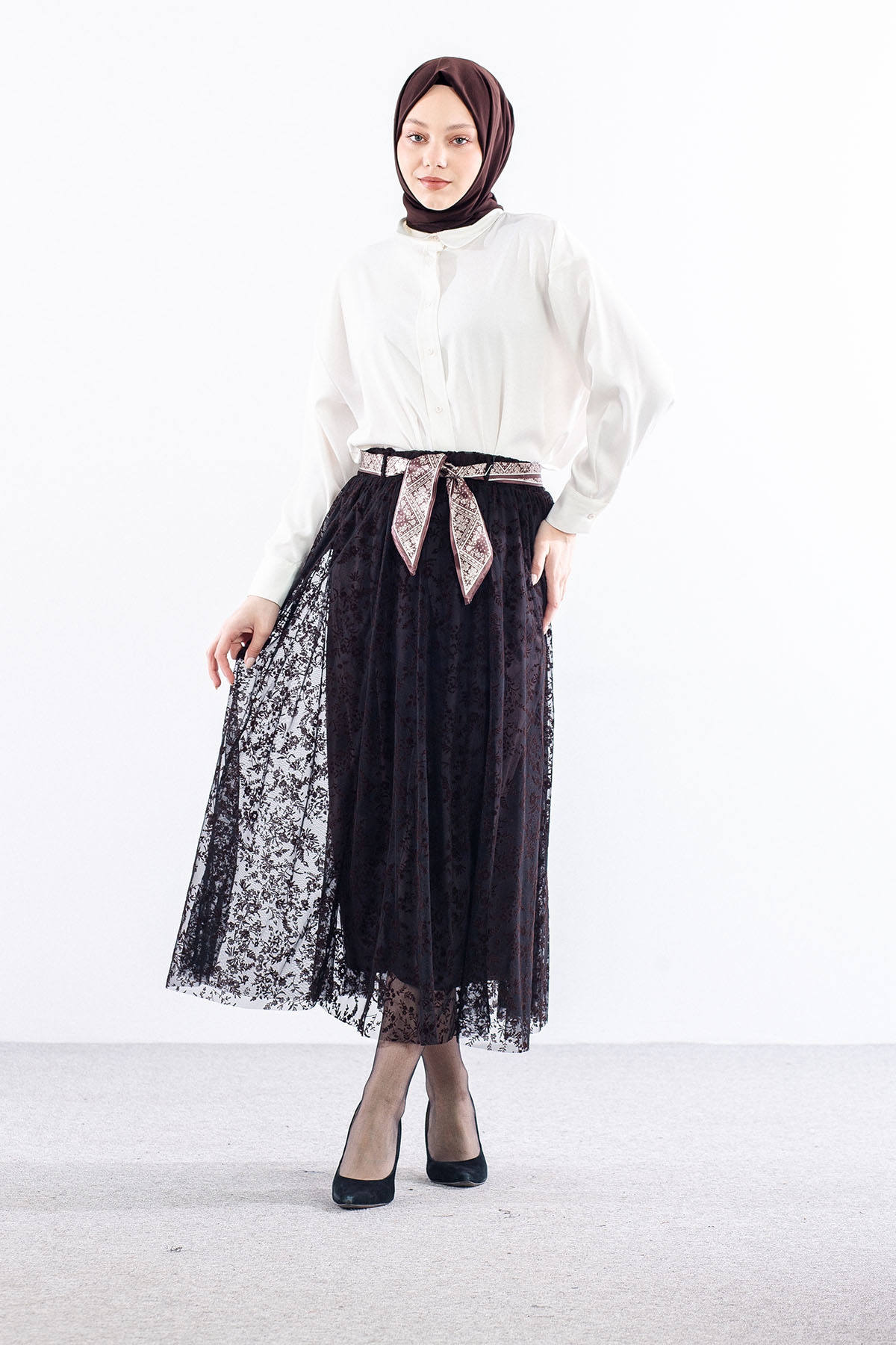 3721 Etek 38-46 Tul - Kahve - 1