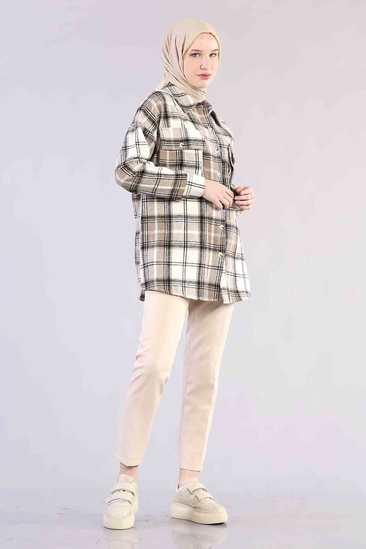 3746 Oduncu Gömlek Tek - Kahve - 2