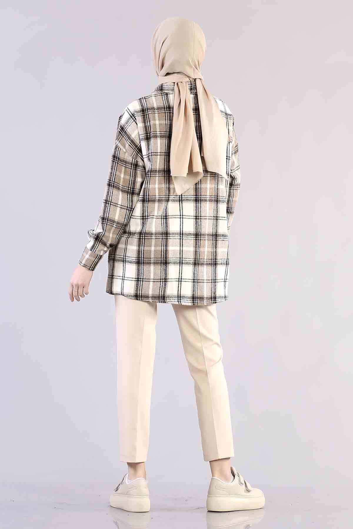 3746 Oduncu Gömlek Tek - Kahve - 5