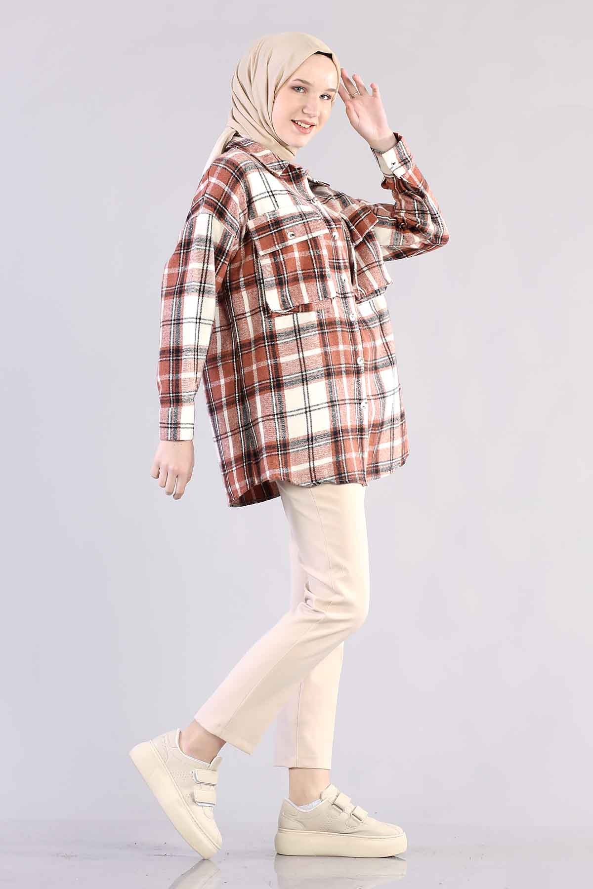 3746 Oduncu Gömlek Tek - Kiremit - 4