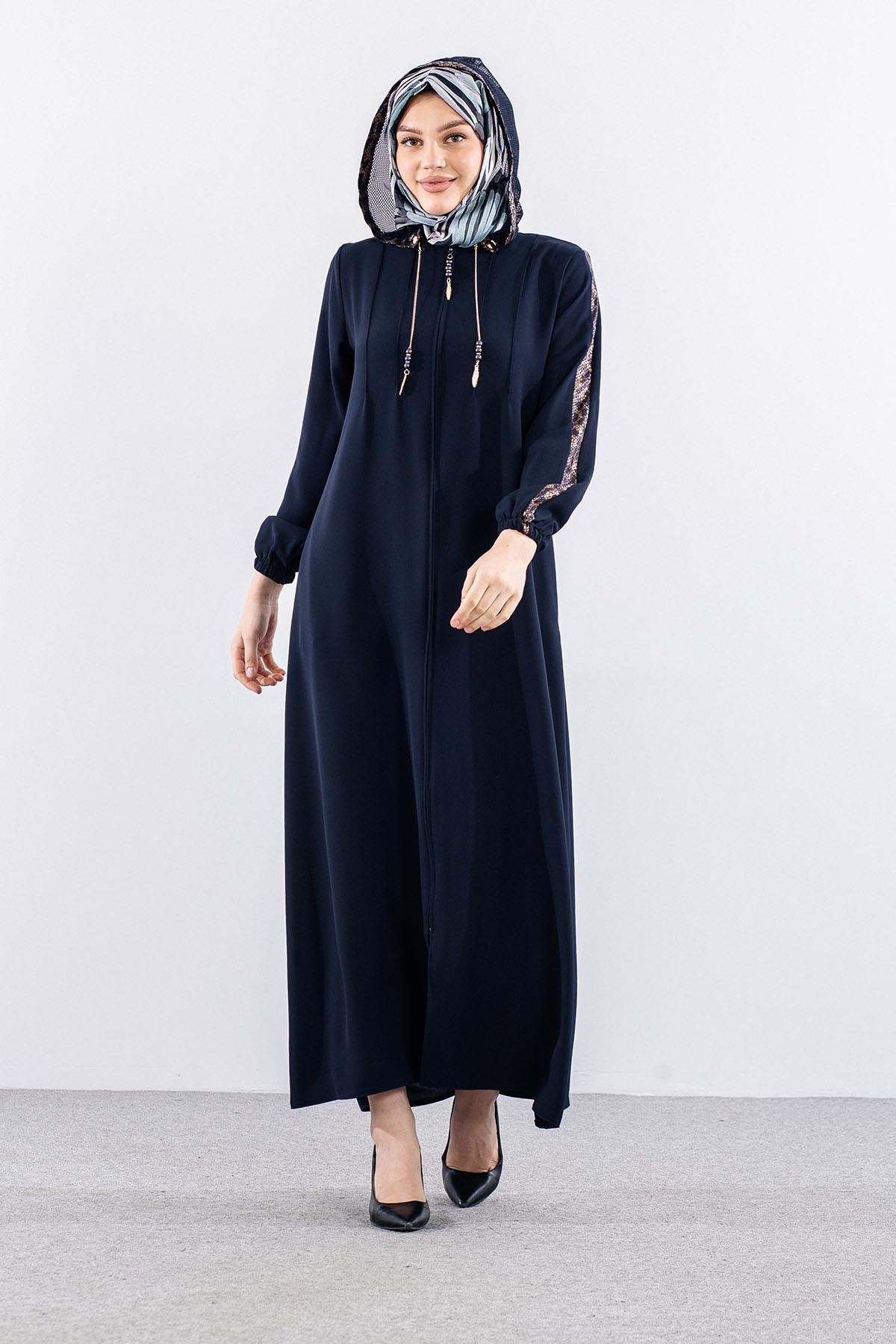 378 Ferace 42-52 Leopar Garni - Lacivert - 1