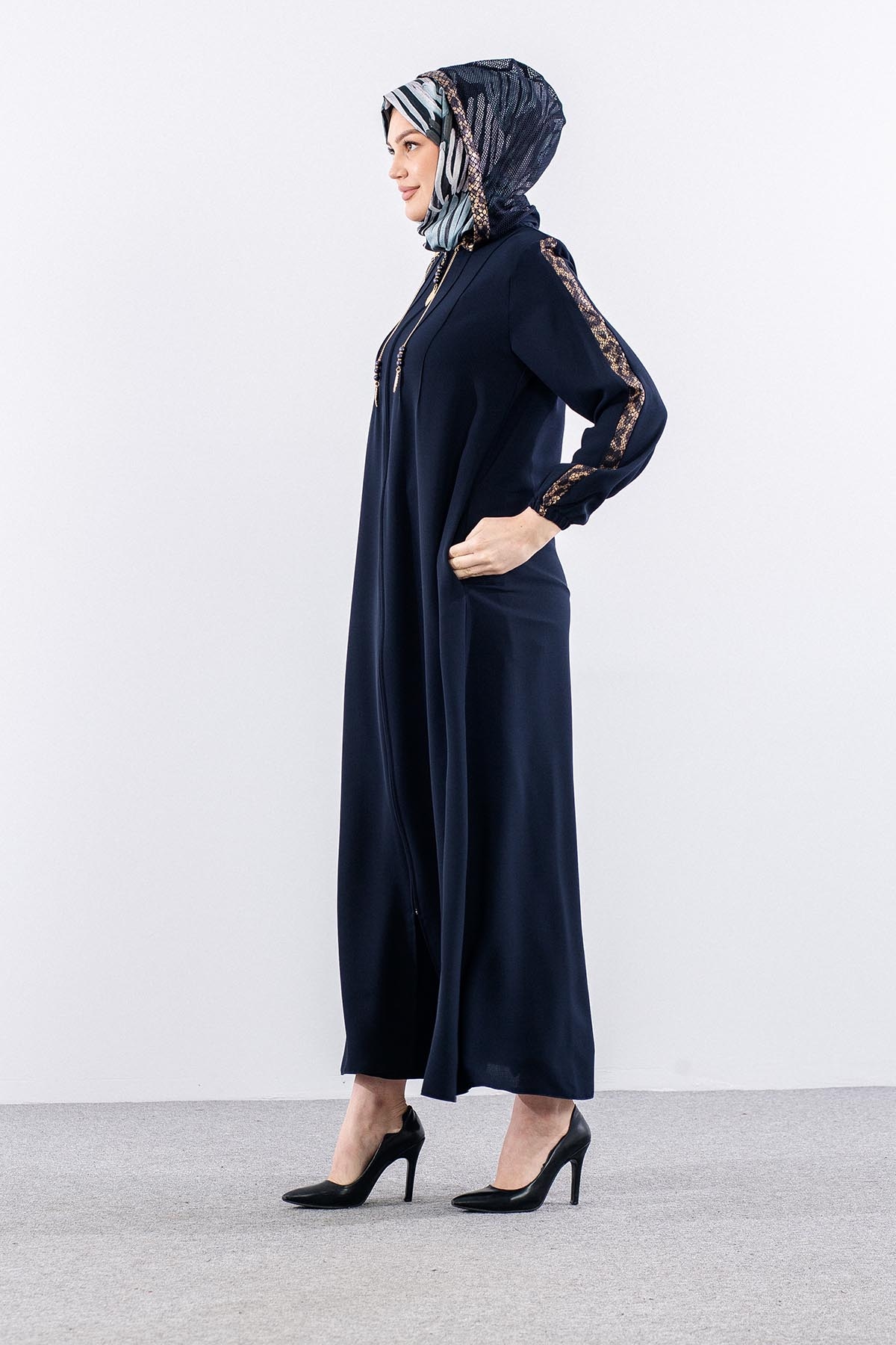 378 Ferace 42-52 Leopar Garni - Lacivert - 2