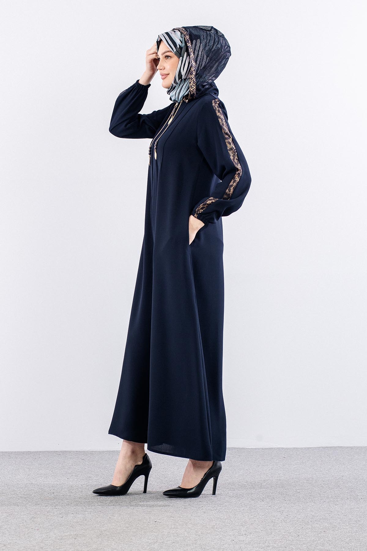 378 Ferace 42-52 Leopar Garni - Lacivert - 3