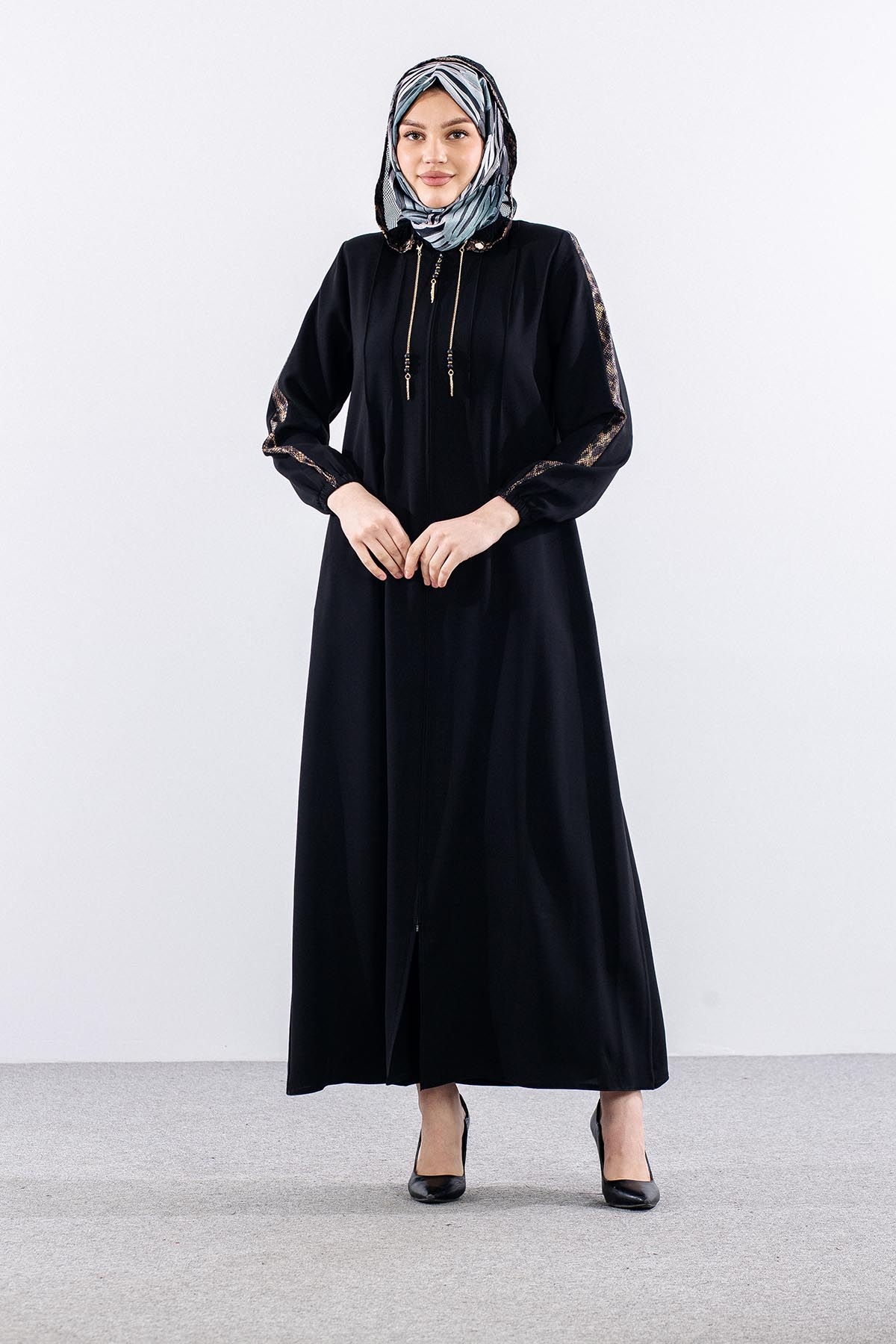 378 Ferace 42-52 Leopar Garni - Siyah - 1