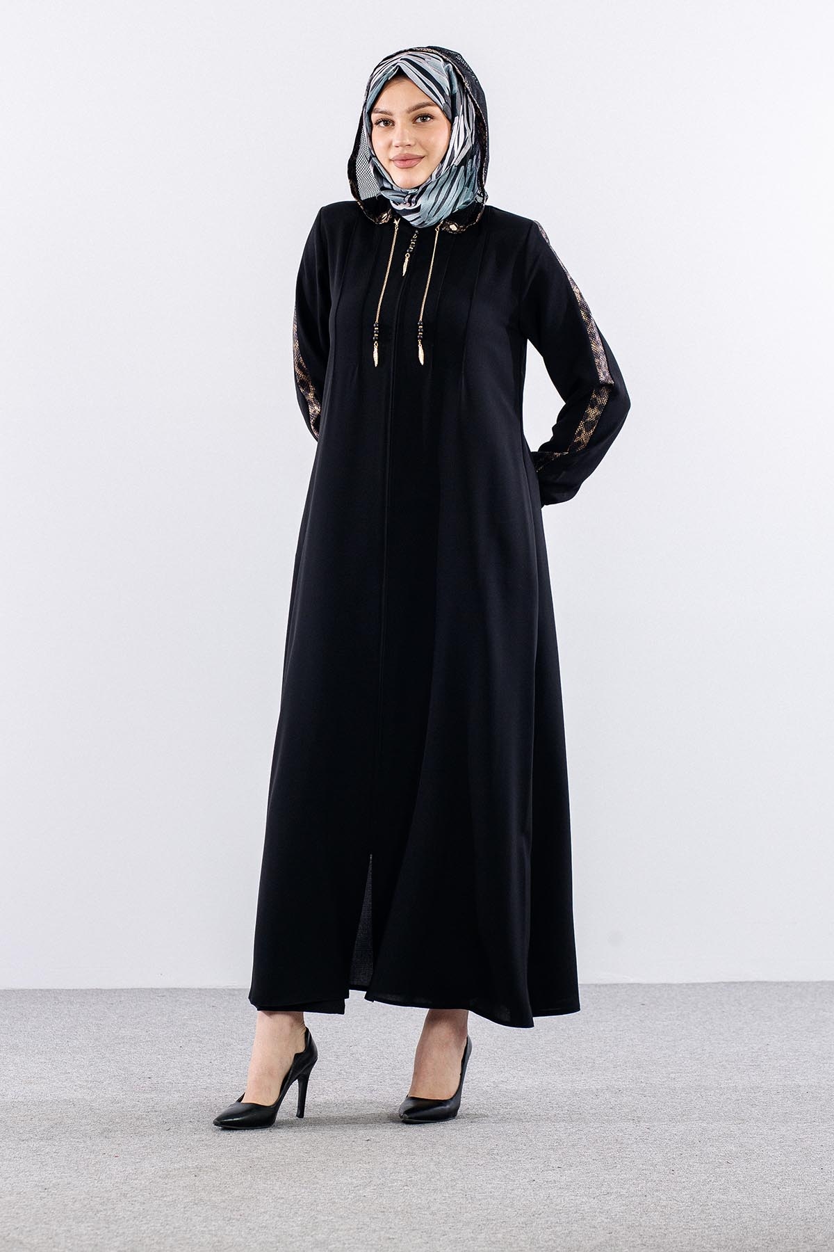 378 Ferace 42-52 Leopar Garni - Siyah - 3