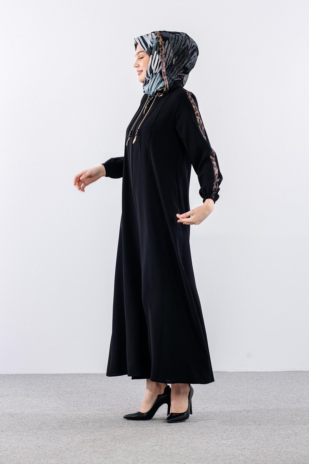 378 Ferace 42-52 Leopar Garni - Siyah - 4