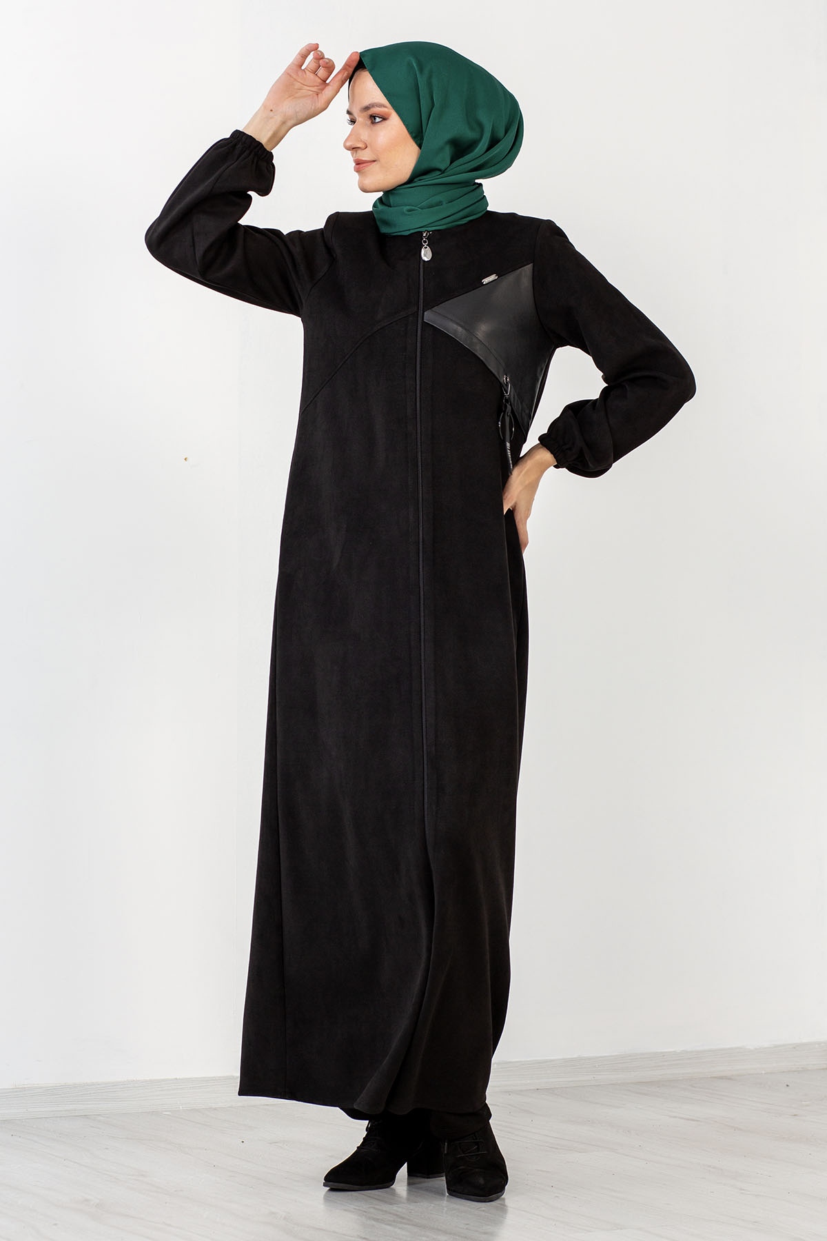 3803 Süet Ferace 0-5 - Siyah - 4