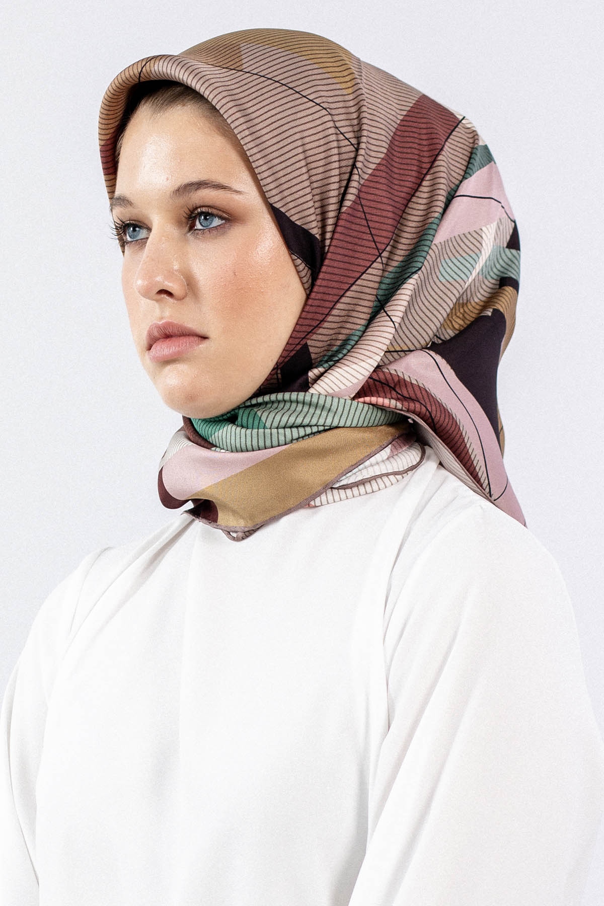 3838 İpek Eşarp - Vizon - 1