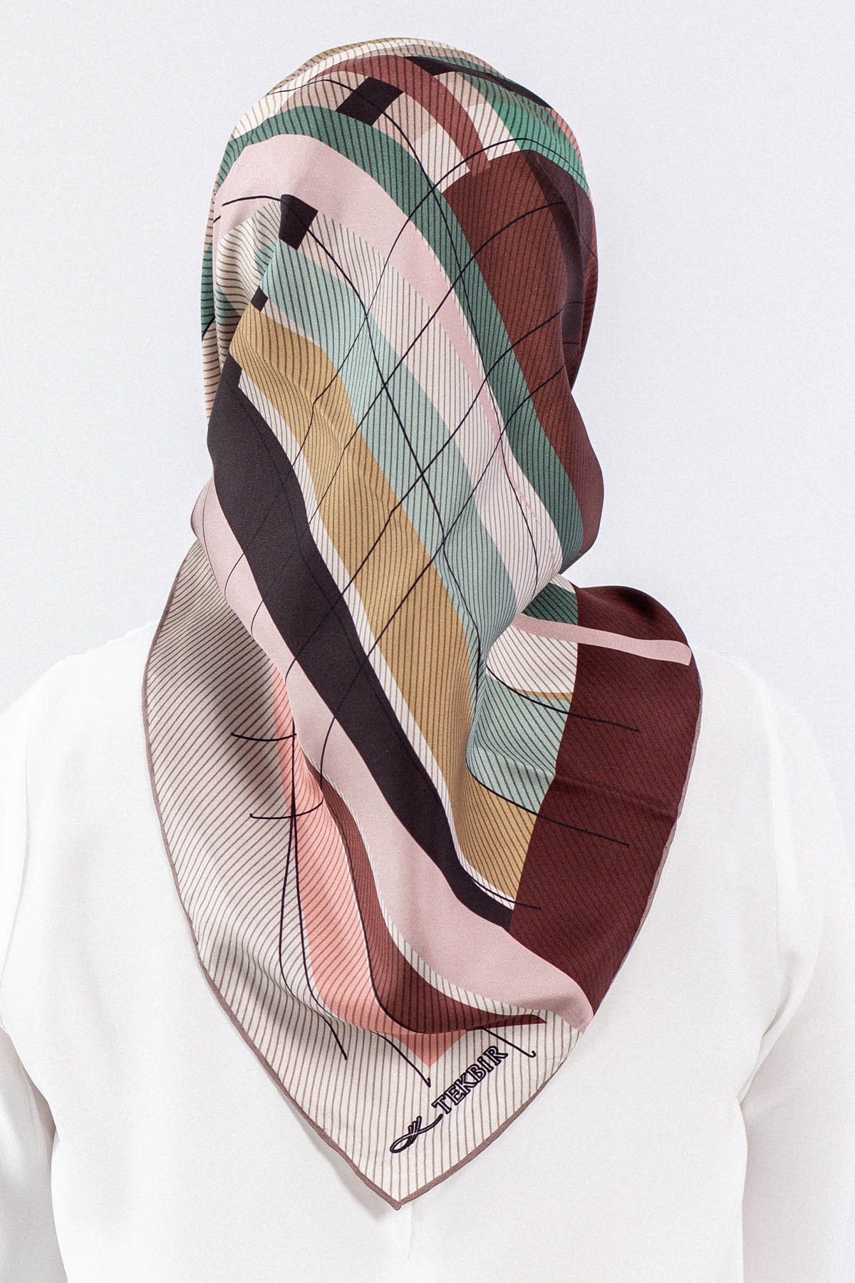 3838 İpek Eşarp - Vizon - 3