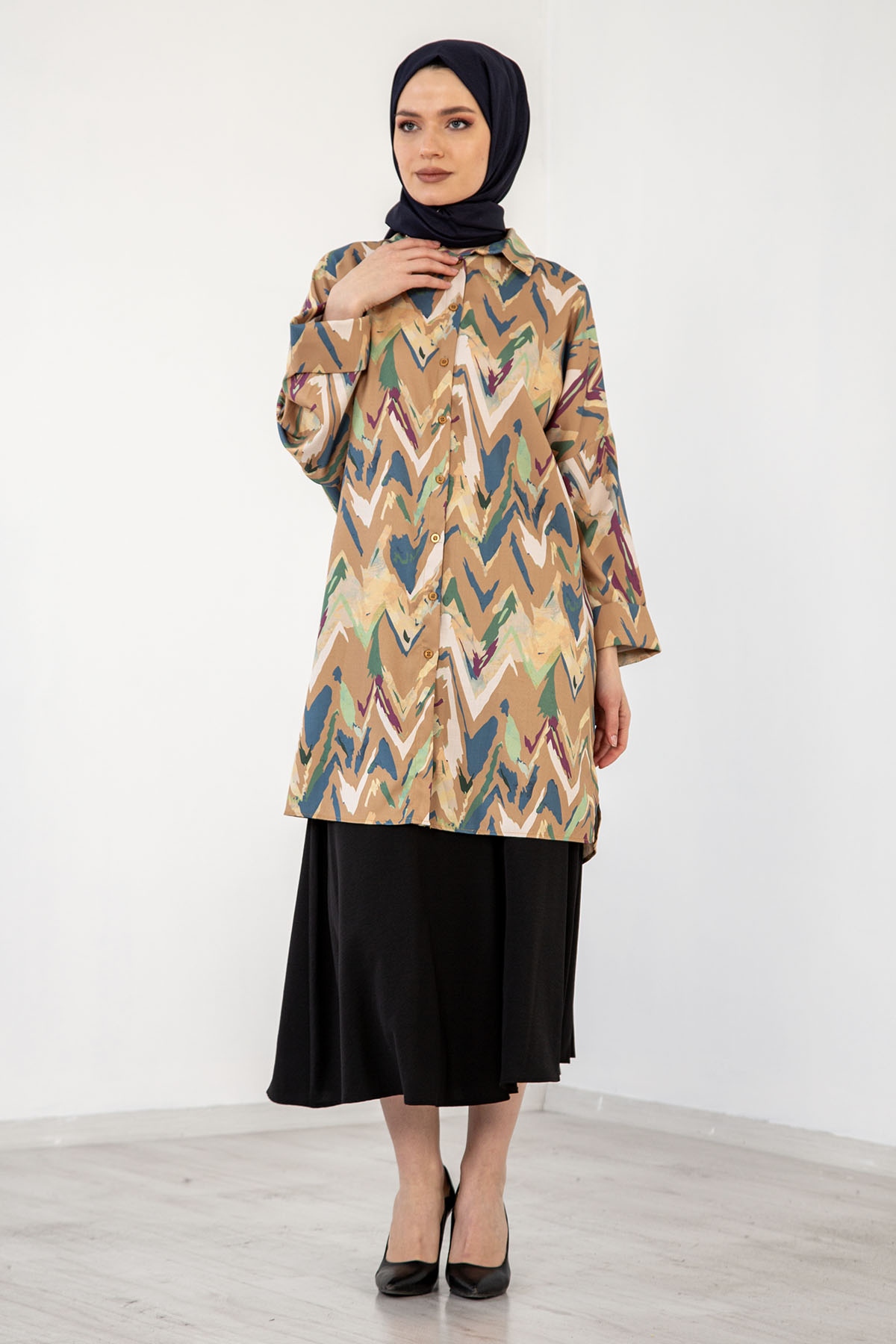 3846 Tunik 38-44 - Hardal - 2