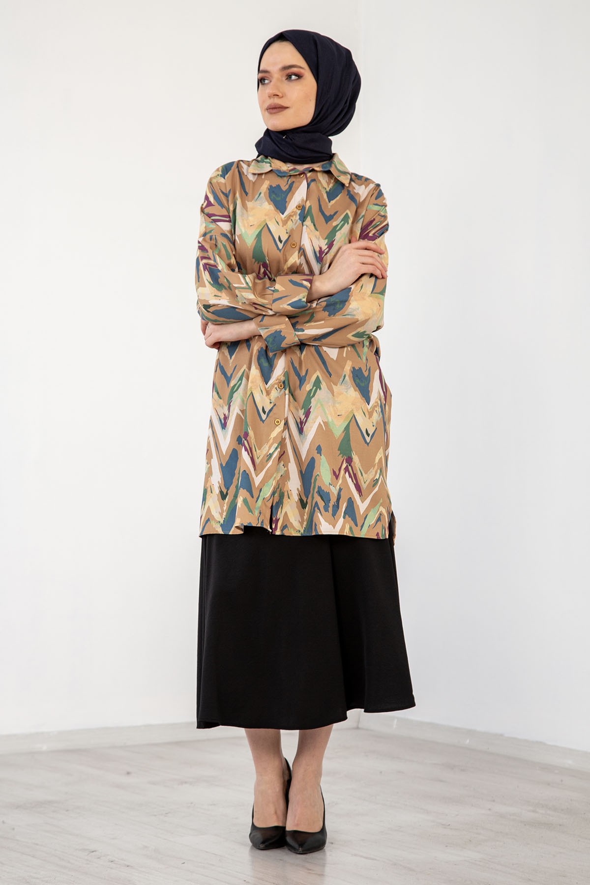 3846 Tunik 38-44 - Hardal - 3