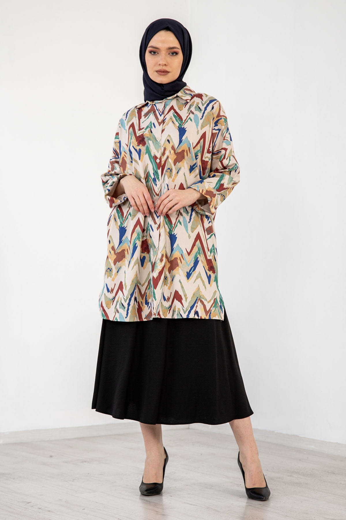 3846 Tunik 38-44 - Krem_yesil - 1