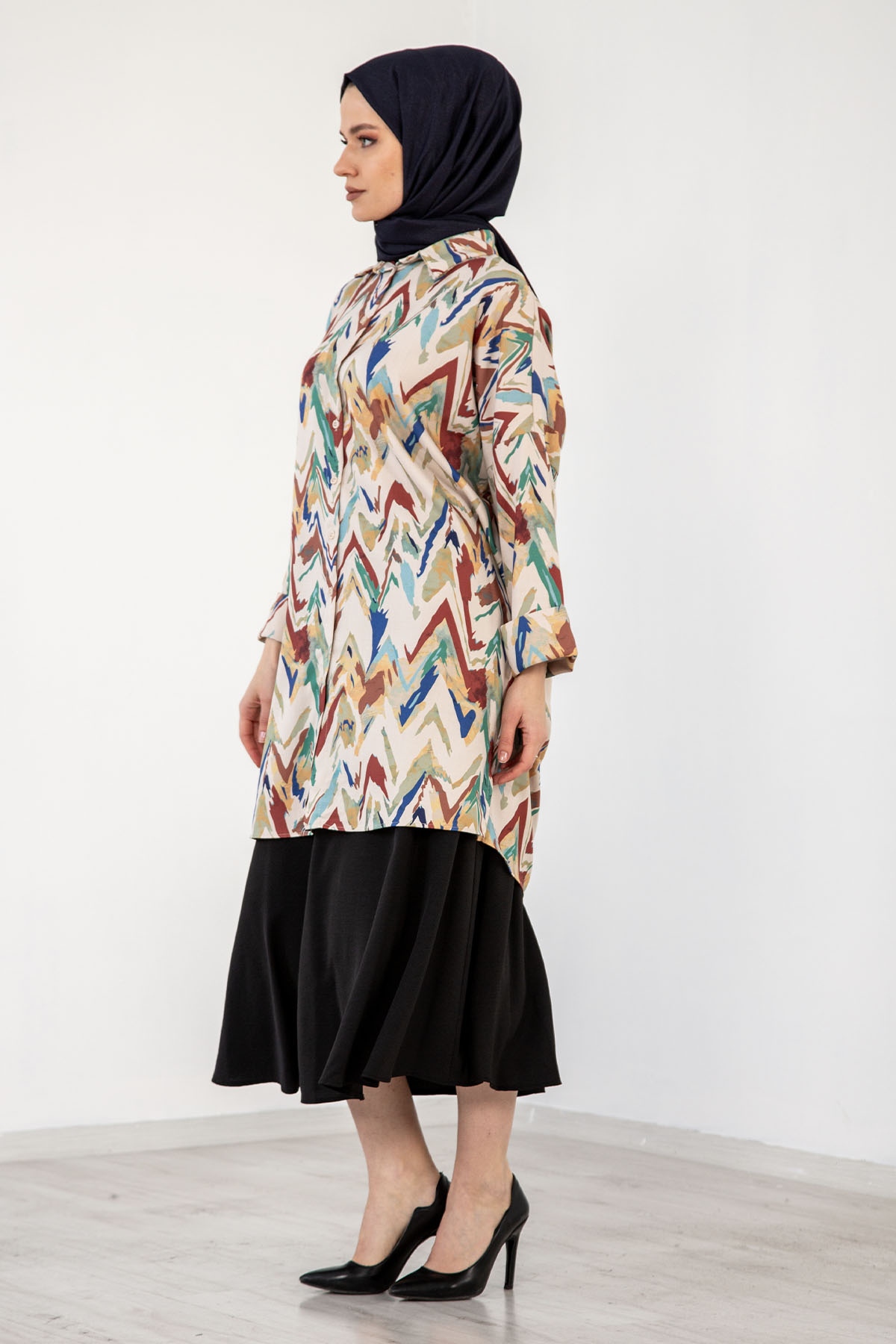 3846 Tunik 38-44 - Krem_yesil - 3