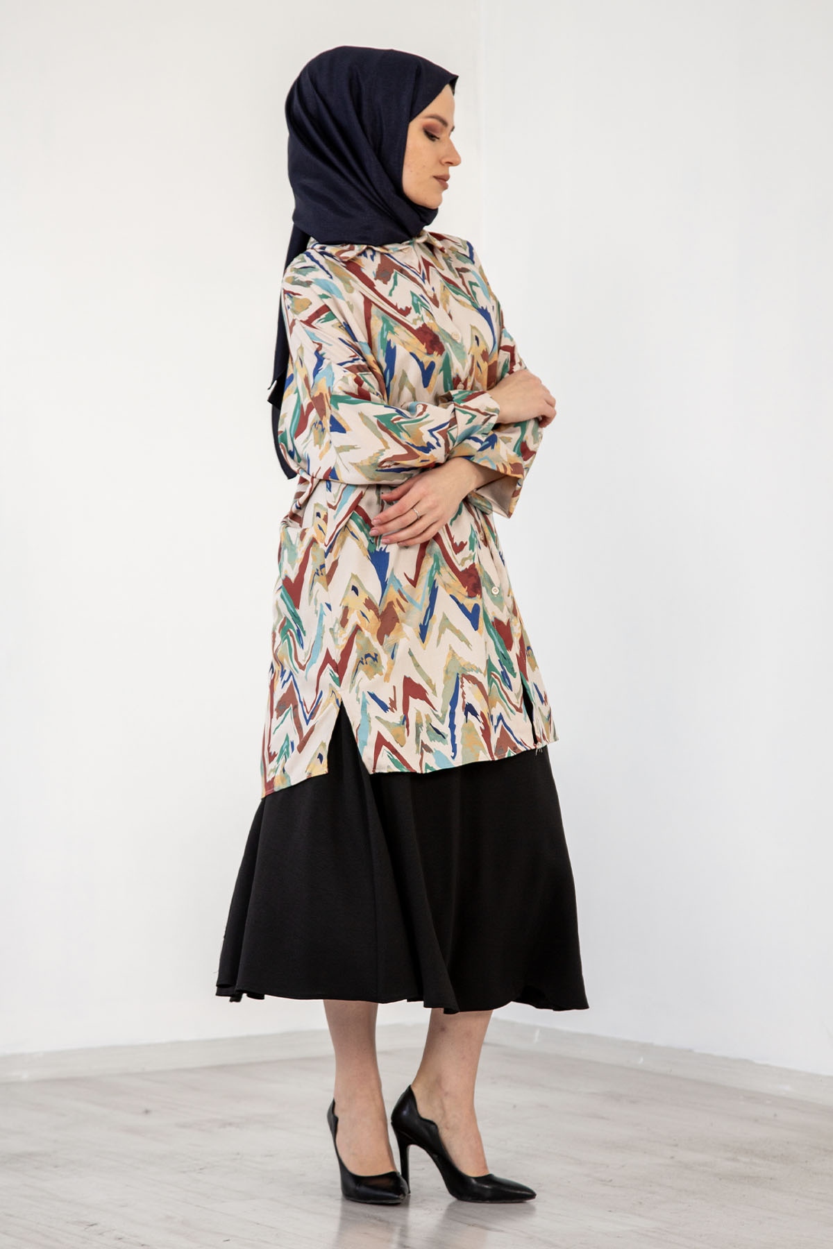 3846 Tunik 38-44 - Krem_yesil - 4