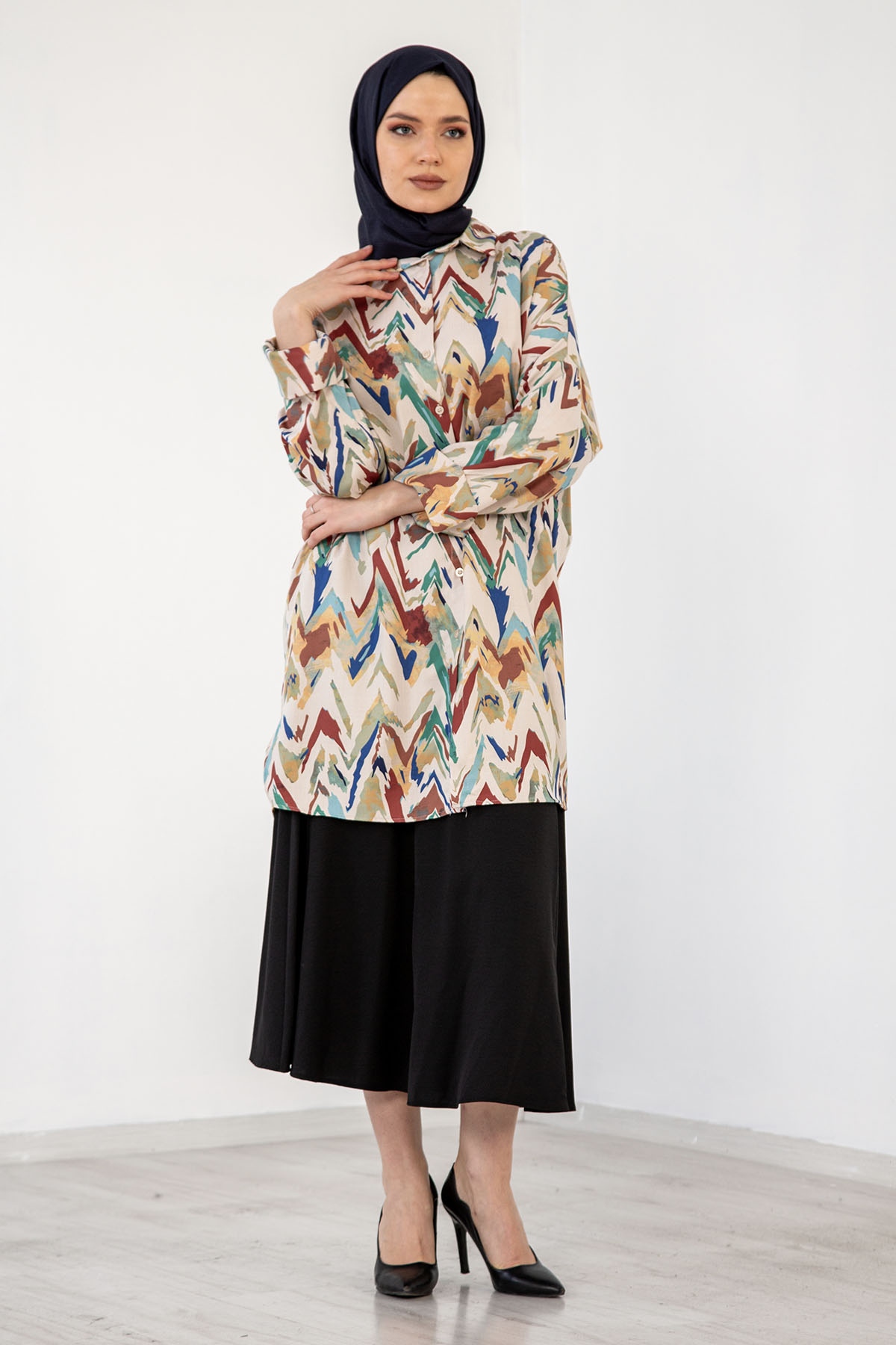 3846 Tunik 38-44 - Krem_yesil - 5