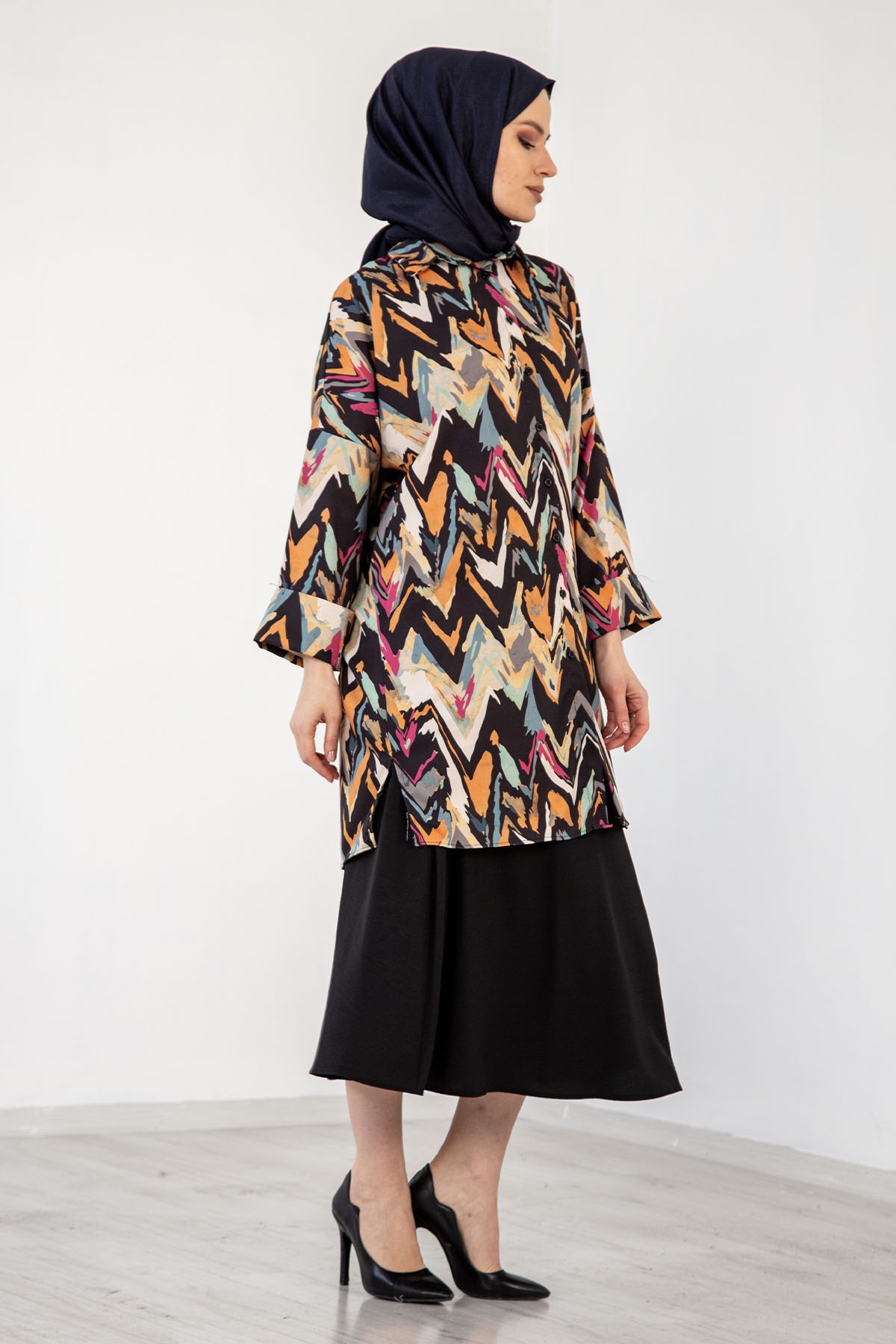 3846 Tunik 38-44 - Siyah_mor - 4