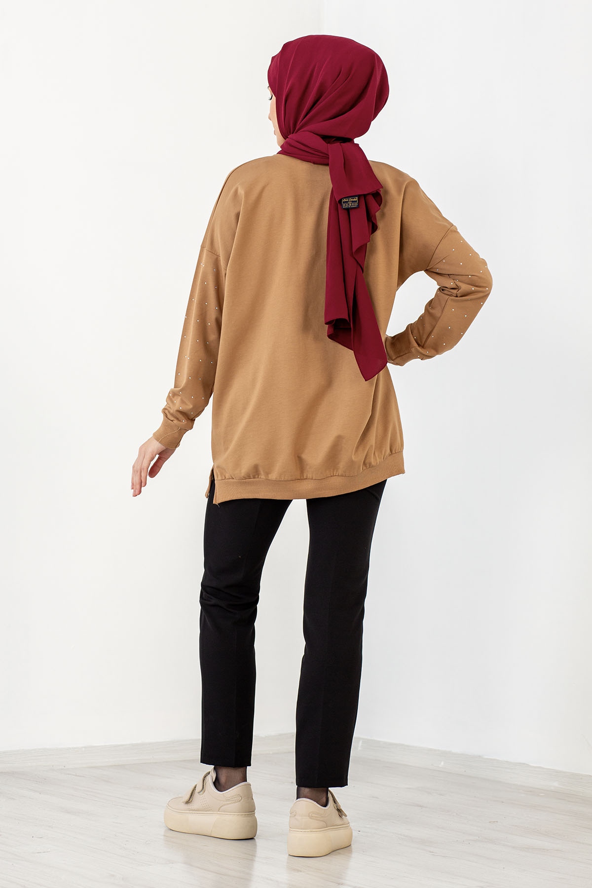 3922 Taşli Tunik Tek - Bej - 5