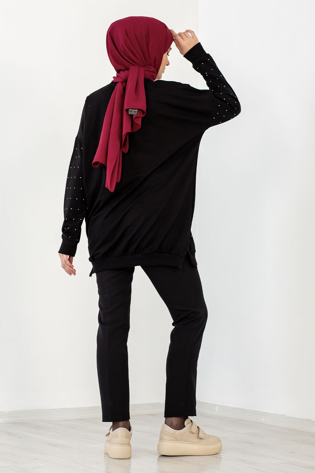 3922 Taşli Tunik Tek - Siyah - 4