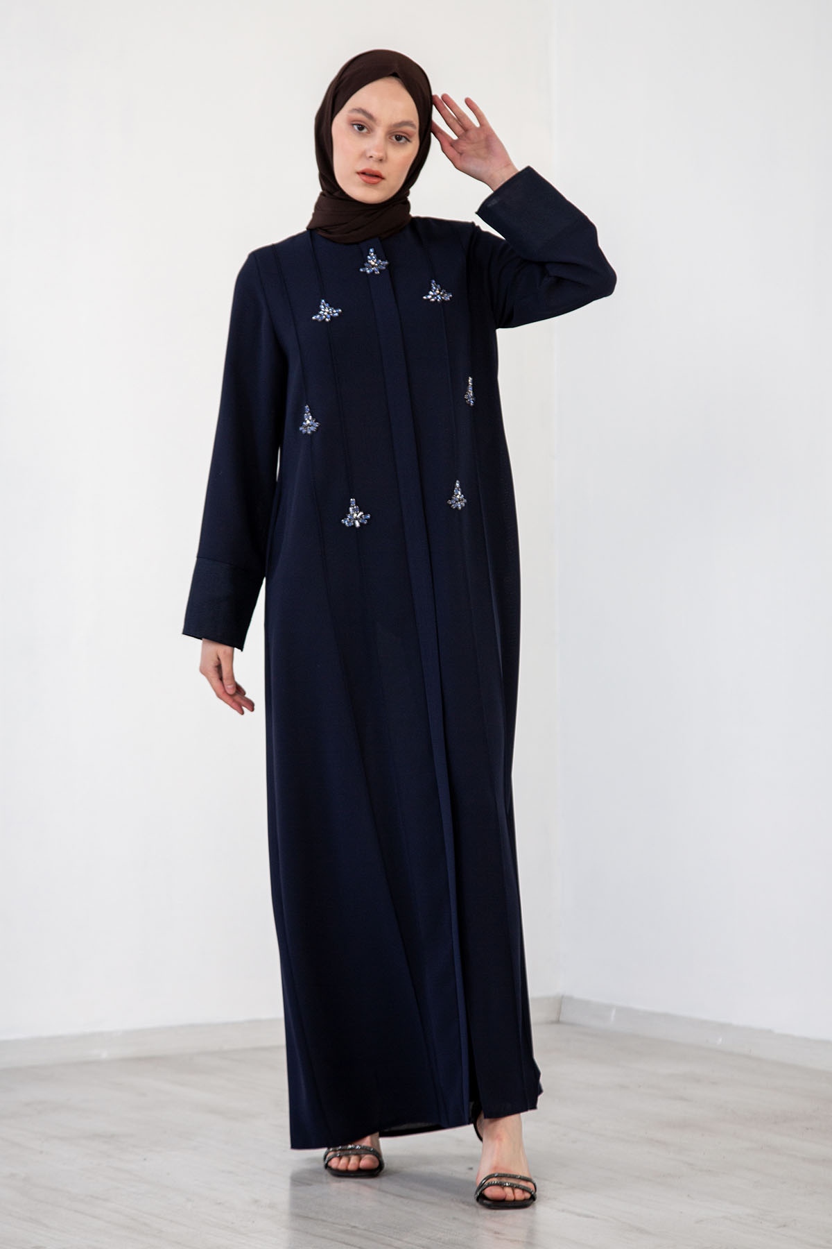 3976 şik Ferace 38-48 - Lacivert - 1