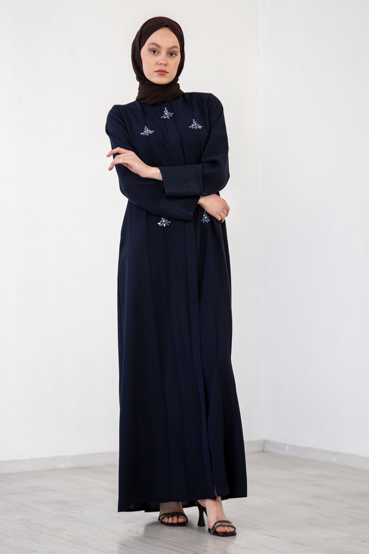 3976 şik Ferace 38-48 - Lacivert - 2