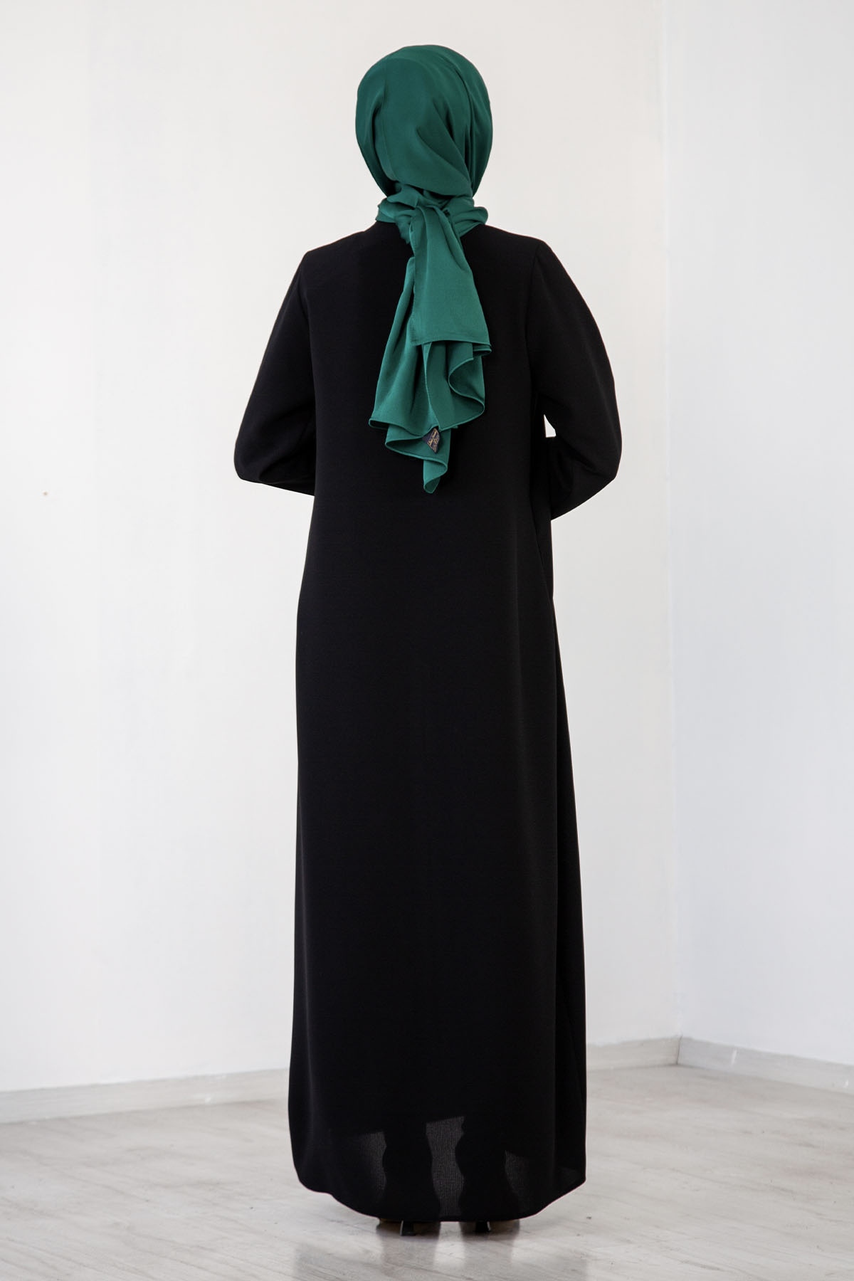 3976 şik Ferace 38-48 - Siyah - 4