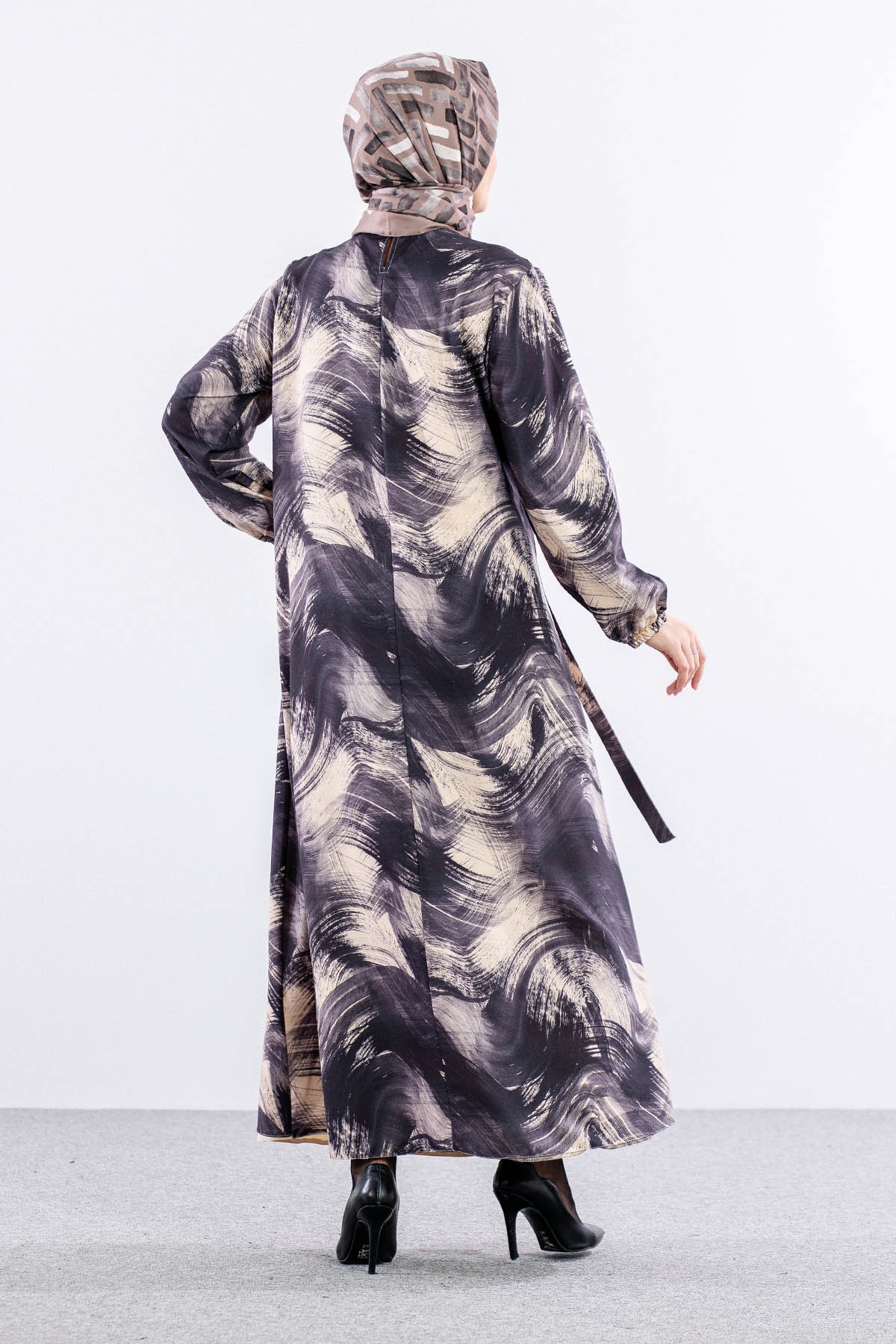 4002 Elbise 44-52 - Siyah - 5