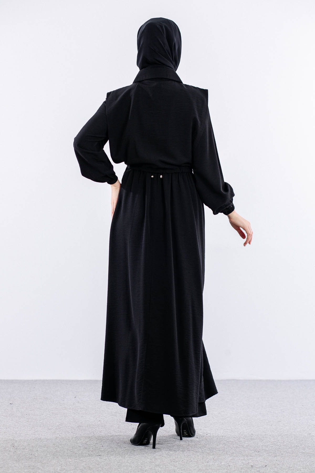 4005 Elbise 44-52 - Siyah - 5