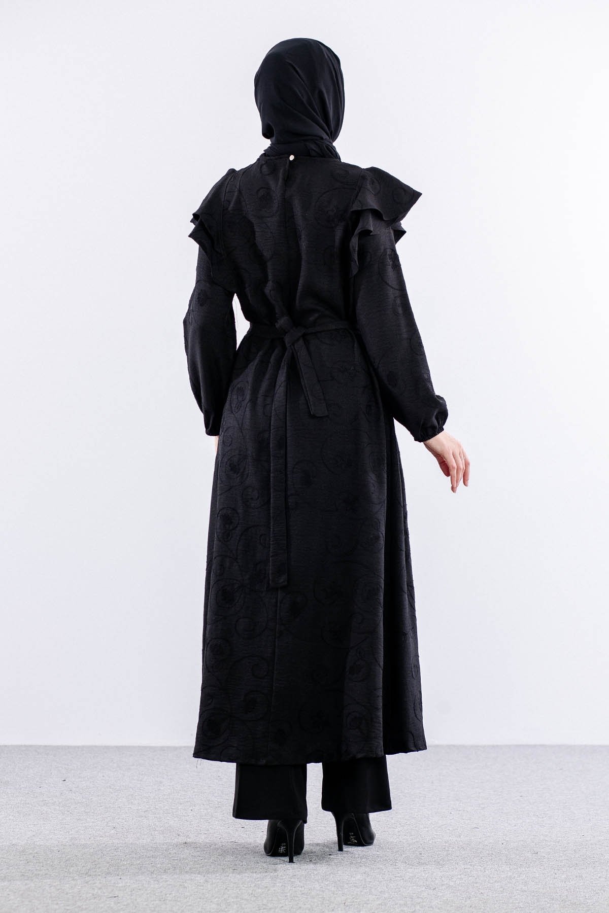 4006 Elbise 44-52 - Siyah - 5