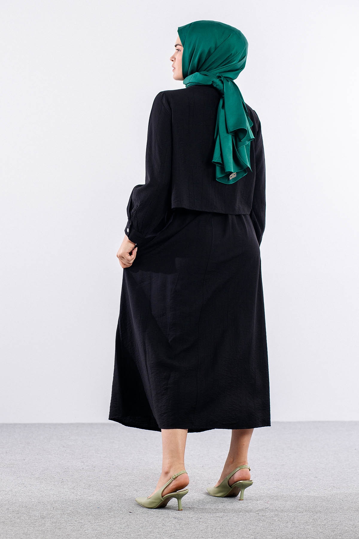 4007 2li Elbise 44-52 - Siyah - 5