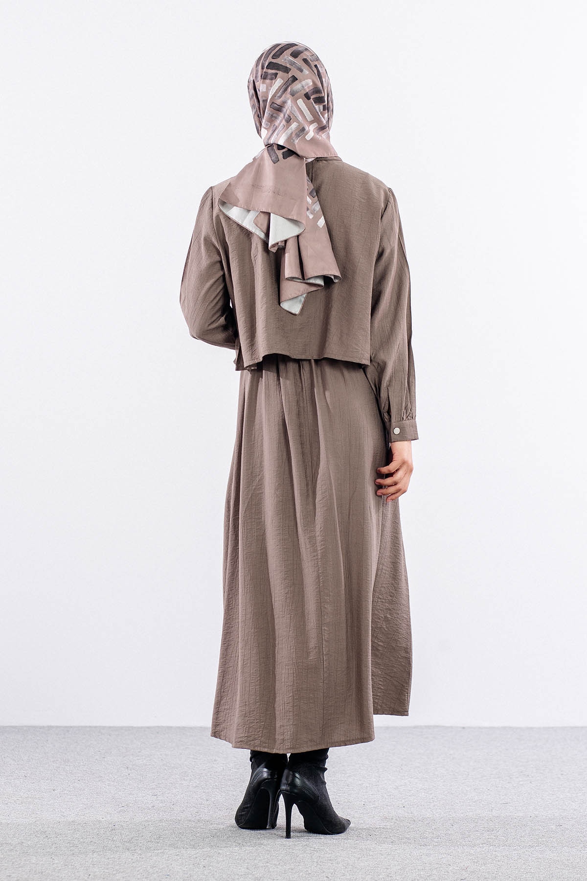 4007 2li Elbise 44-52 - Vizon - 5