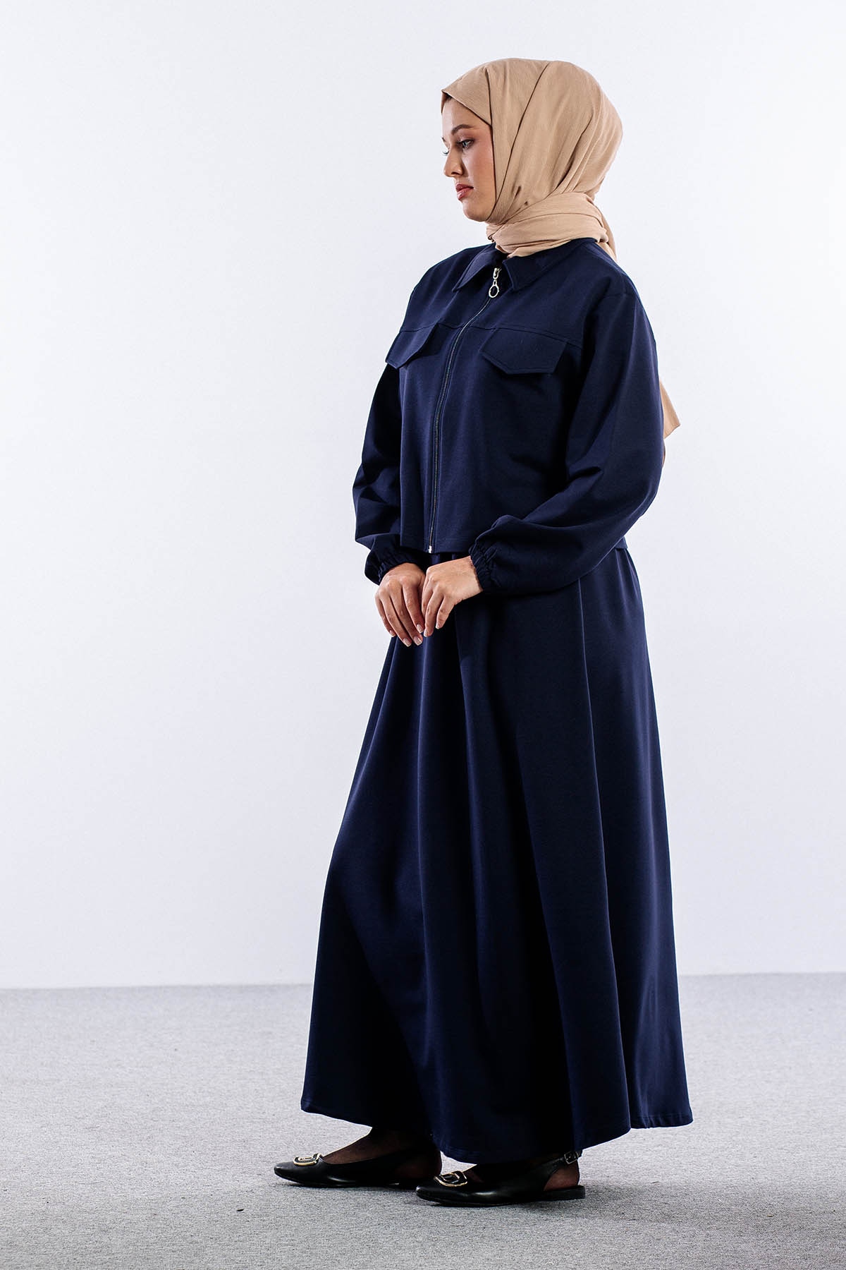 4014 2li Elbise Takim 42-48 - Lacivert - 3