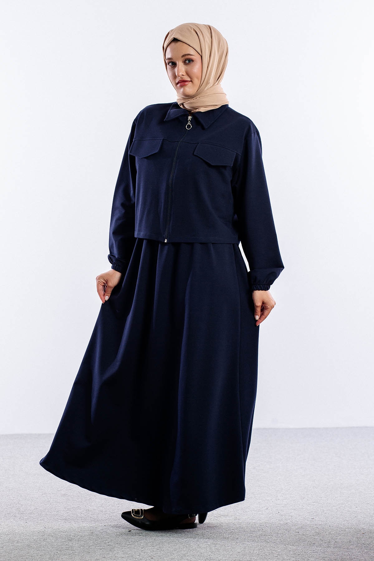 4014 2li Elbise Takim 42-48 - Lacivert - 4