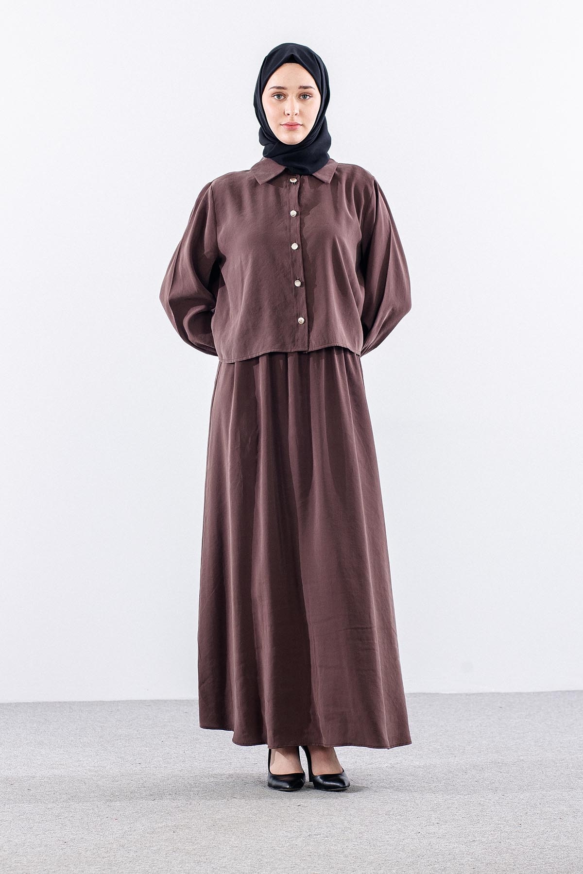 4015 Elbi̇se Ceket 44-52 - Kahve - 1