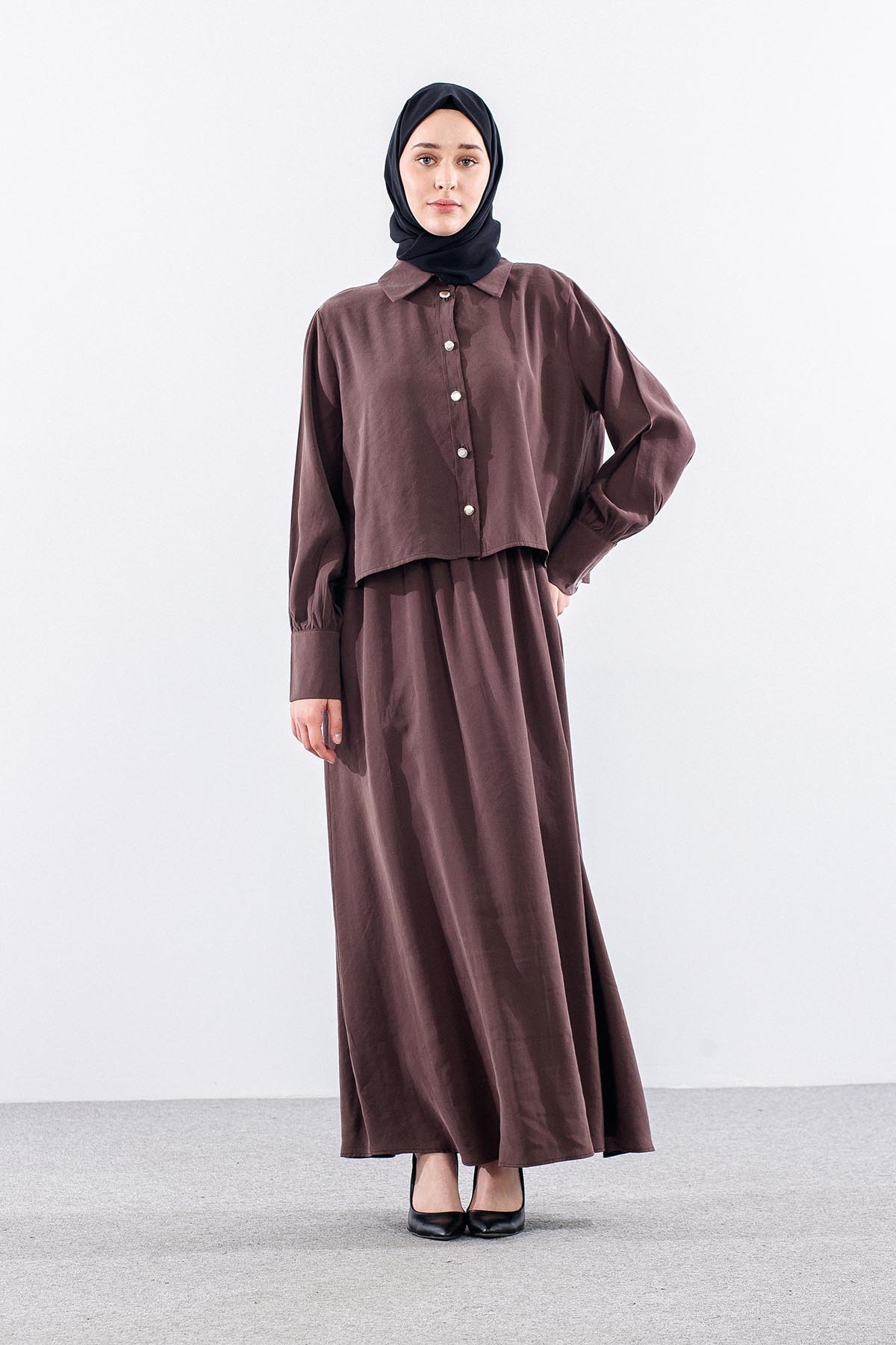 4015 Elbi̇se Ceket 44-52 - Kahve - 3