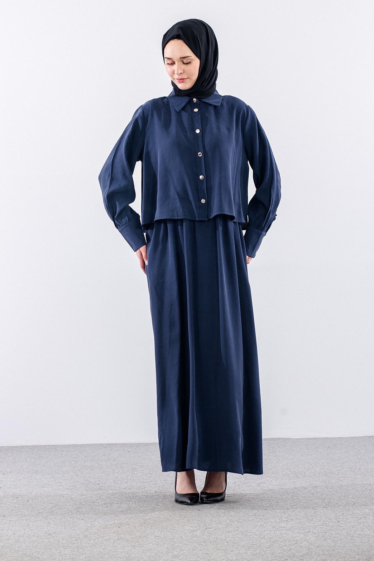 4015 Elbi̇se Ceket 44-52 - Lacivert - 2