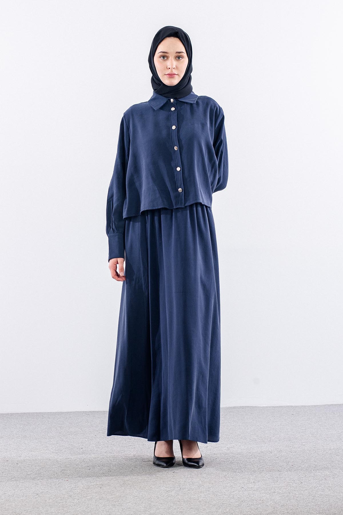 4015 Elbi̇se Ceket 44-52 - Lacivert - 3