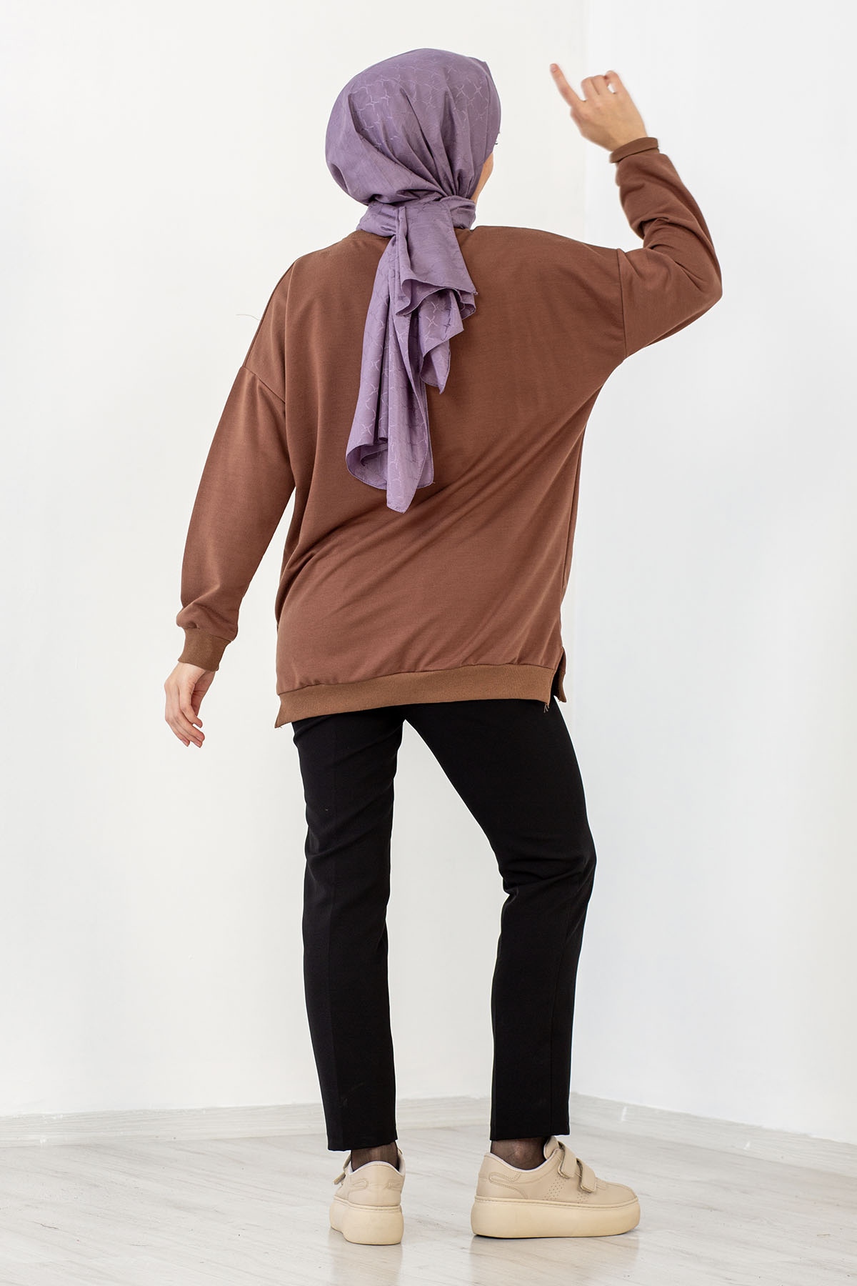 4032 Tunik Tek Hlk - Kahve - 4