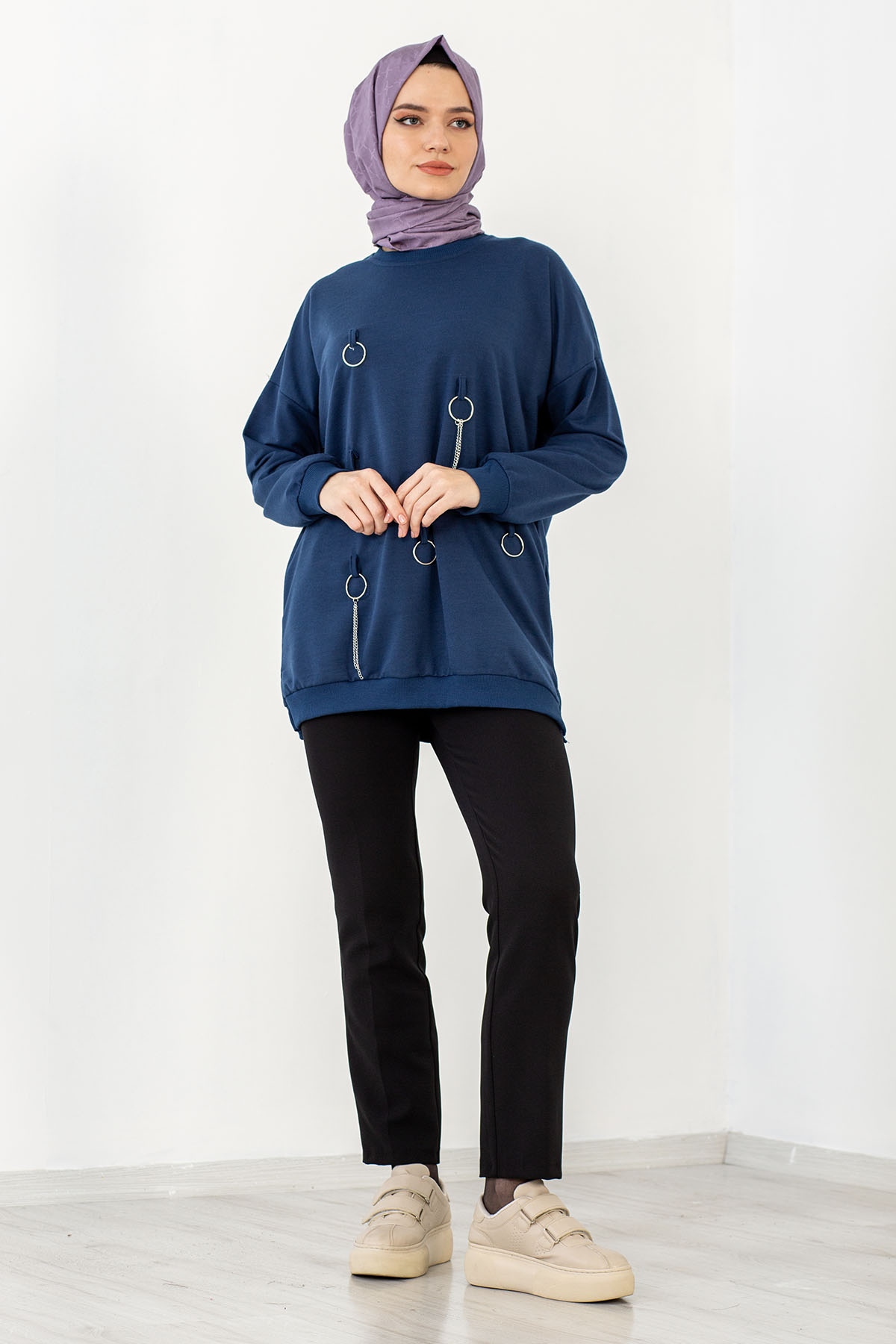 4032 Tunik Tek Hlk - Lacivert - 3