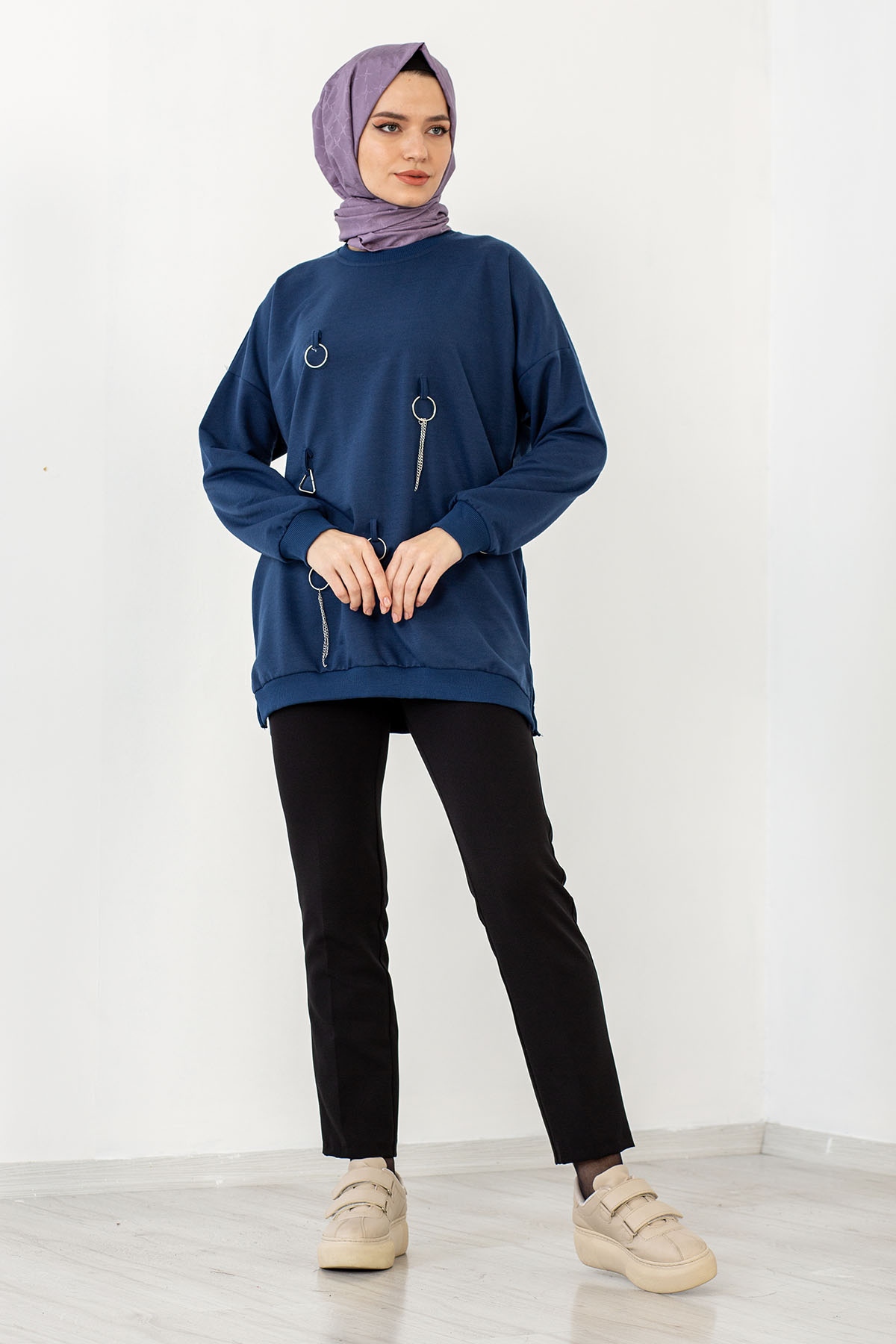 4032 Tunik Tek Hlk - Lacivert - 4