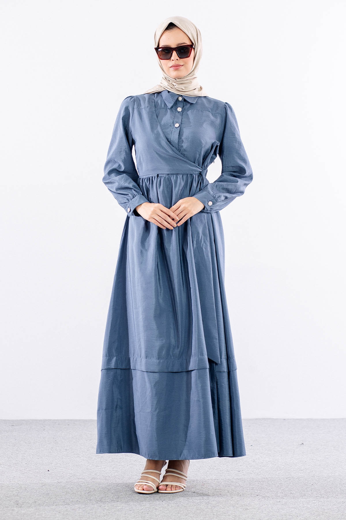 4036 Elbise 1-5 - Mavi - 1