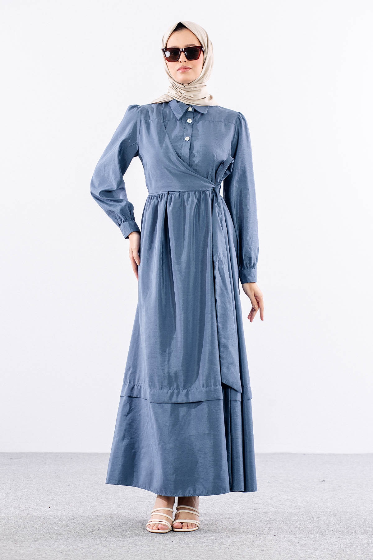 4036 Elbise 1-5 - Mavi - 2
