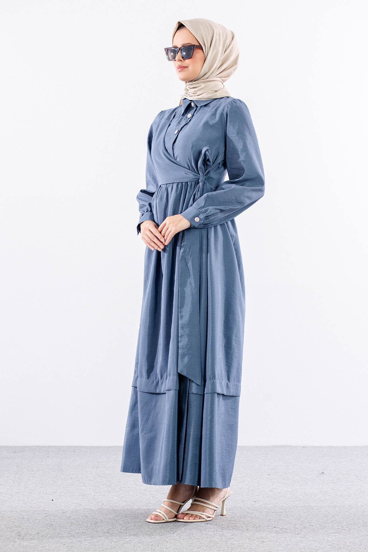 4036 Elbise 1-5 - Mavi - 3