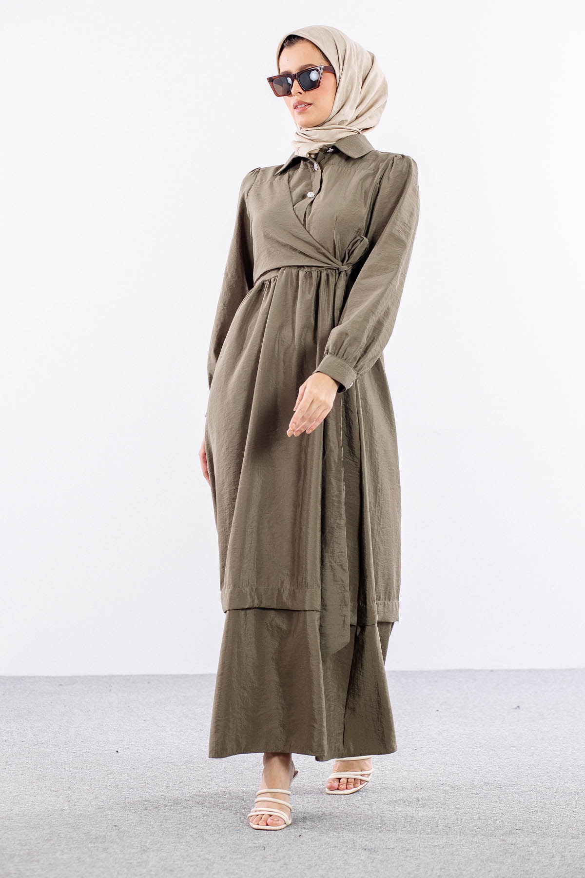 4036 Elbise 1-5 Sh - Haki - 4