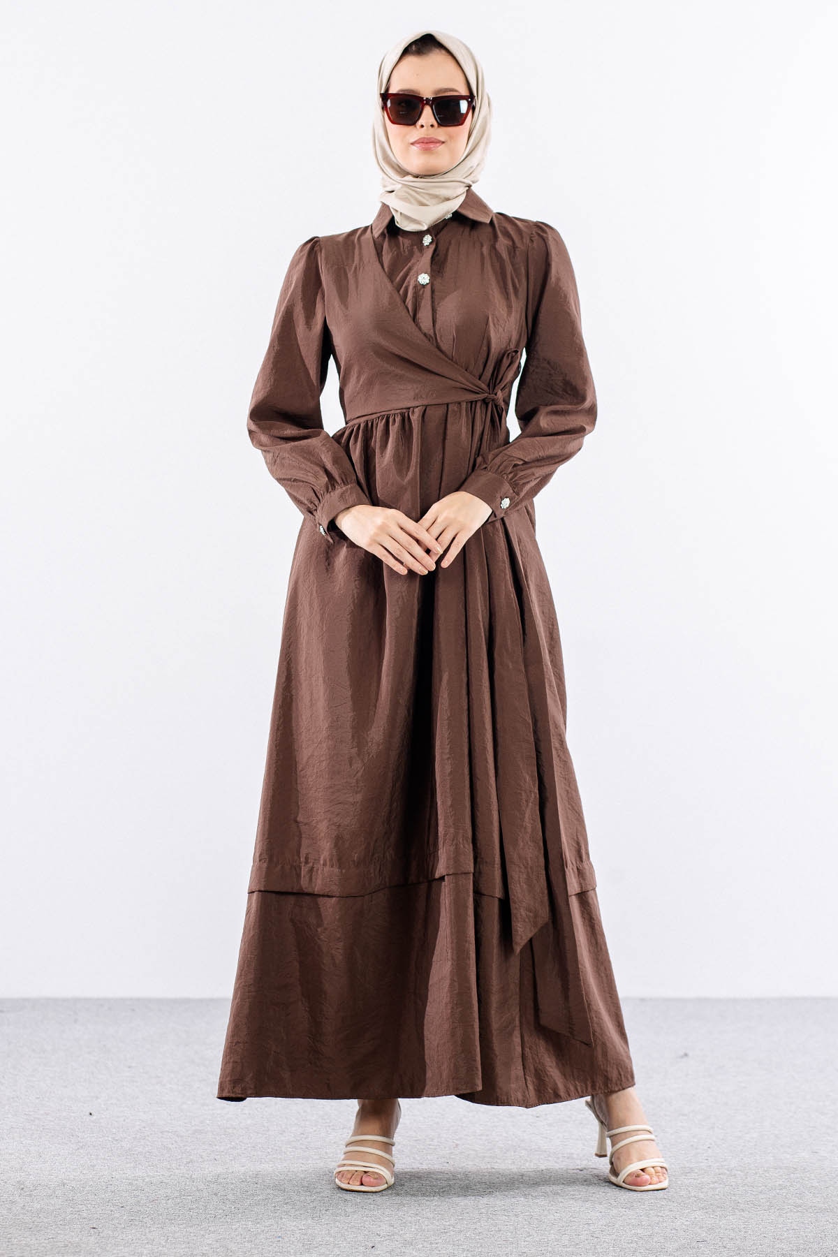 4036 Elbise 1-5 Sh - Kahve - 1